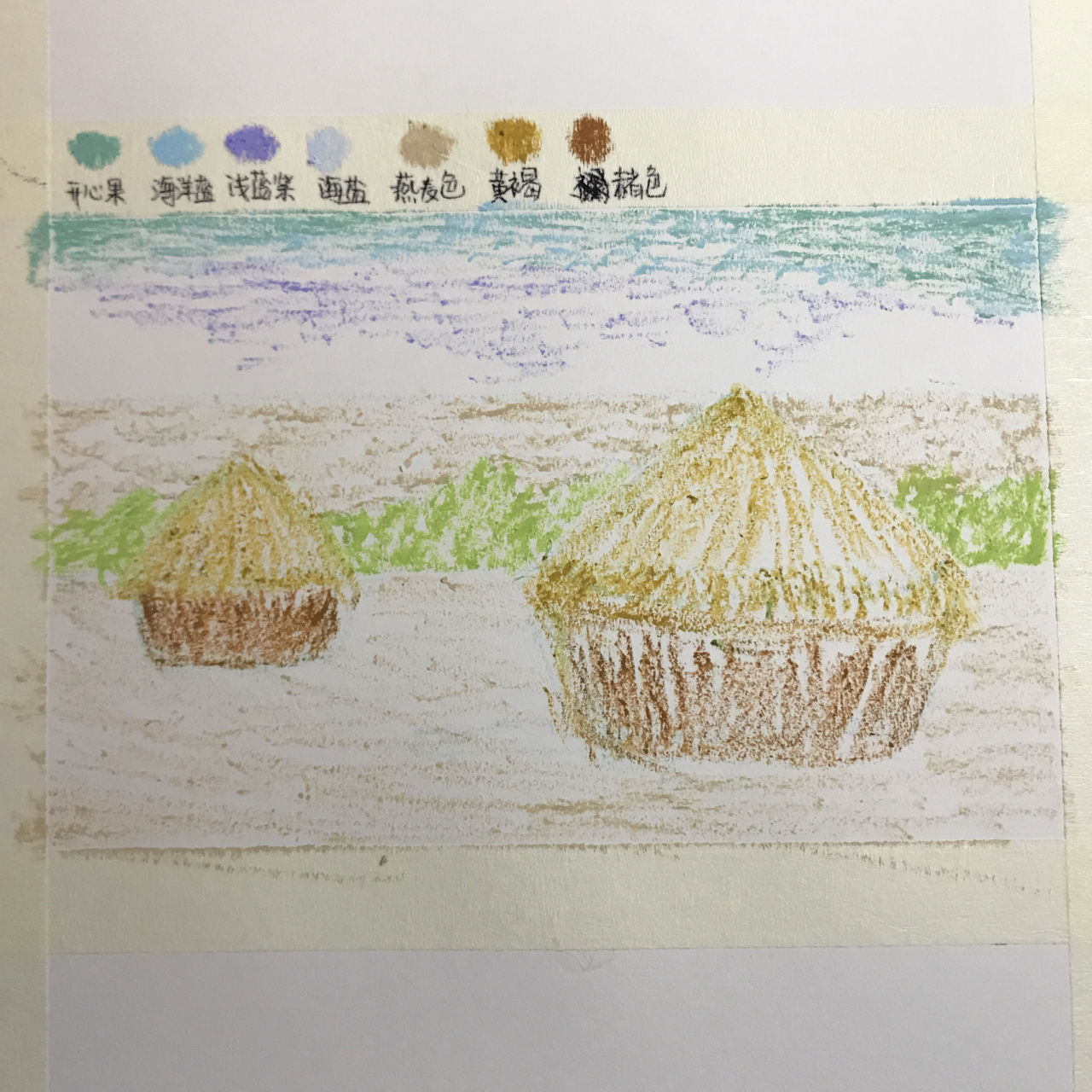 搓搓小手忍不住画了一张 夏日清晨的干草垛,莫奈的代表作之一 画的