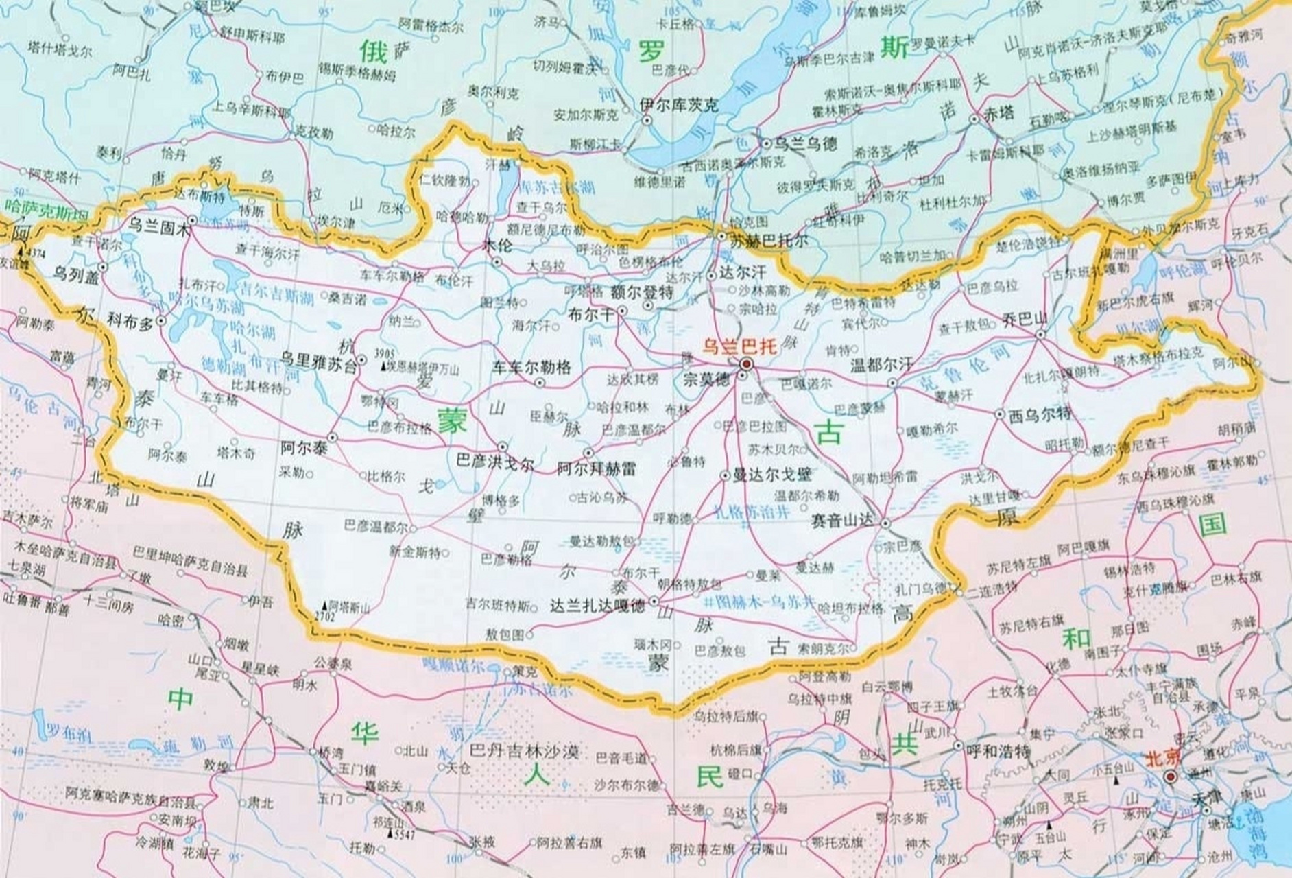 蒙古首都地图图片