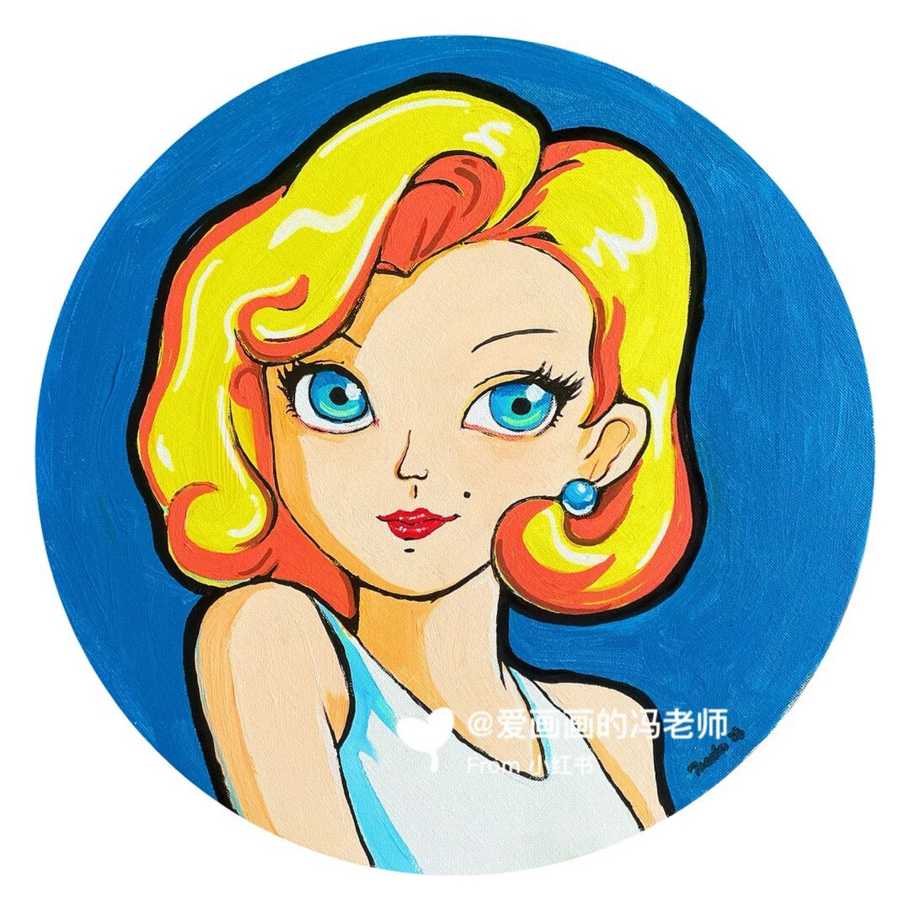 丙烯马克笔梦露 今天来一副q版的玛丽莲梦露,梦露 今天用到的是直径