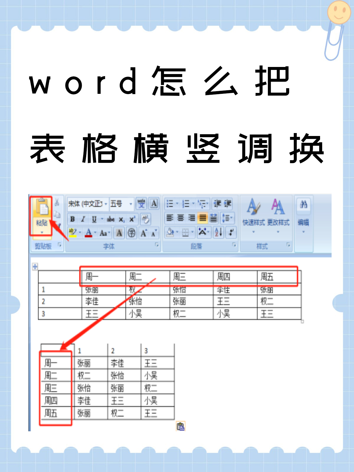 表格横排竖排互换