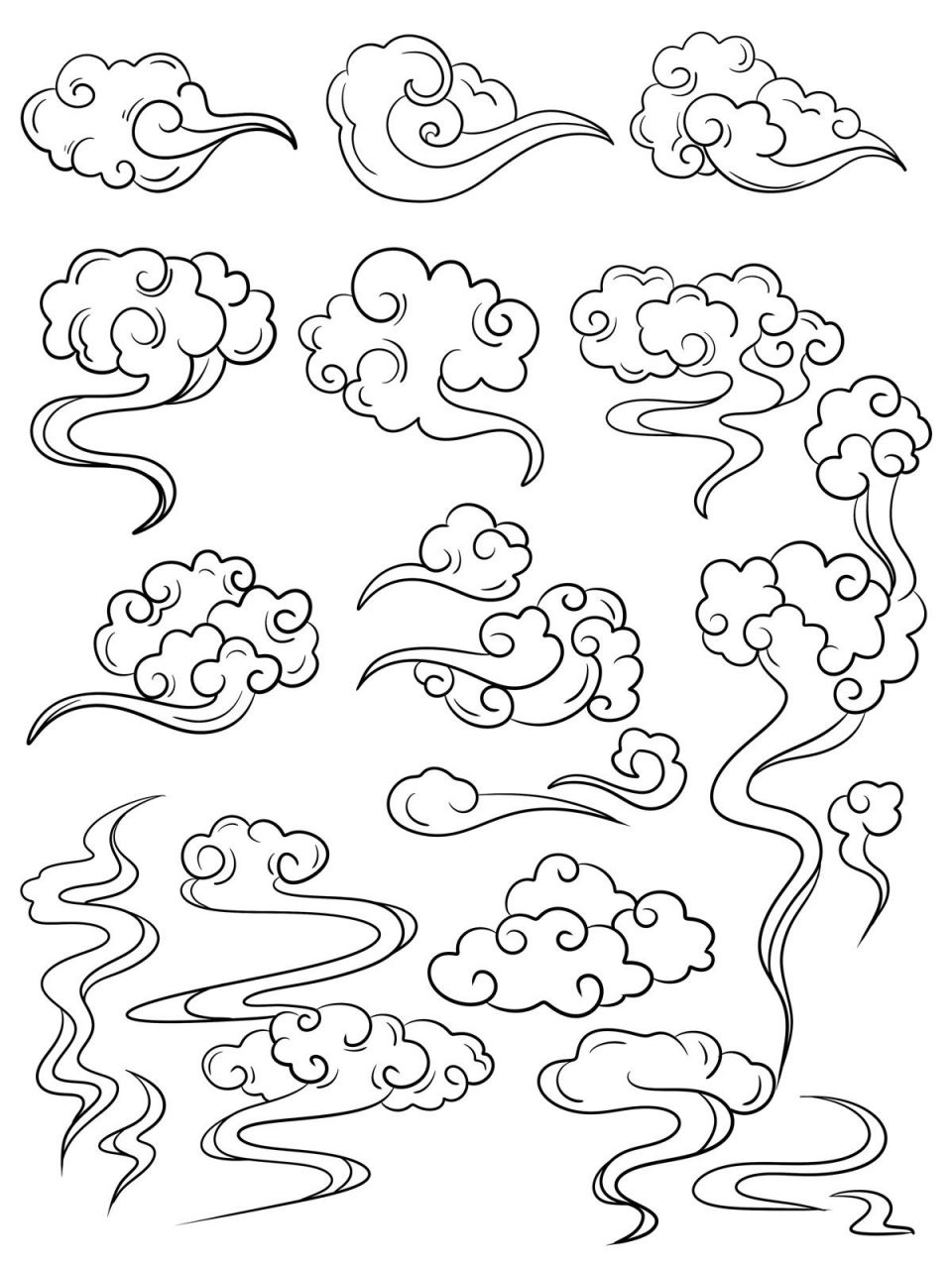 procreate控笔练习——祥云的不同形态 工具:ipad  pro2021 软件:pro