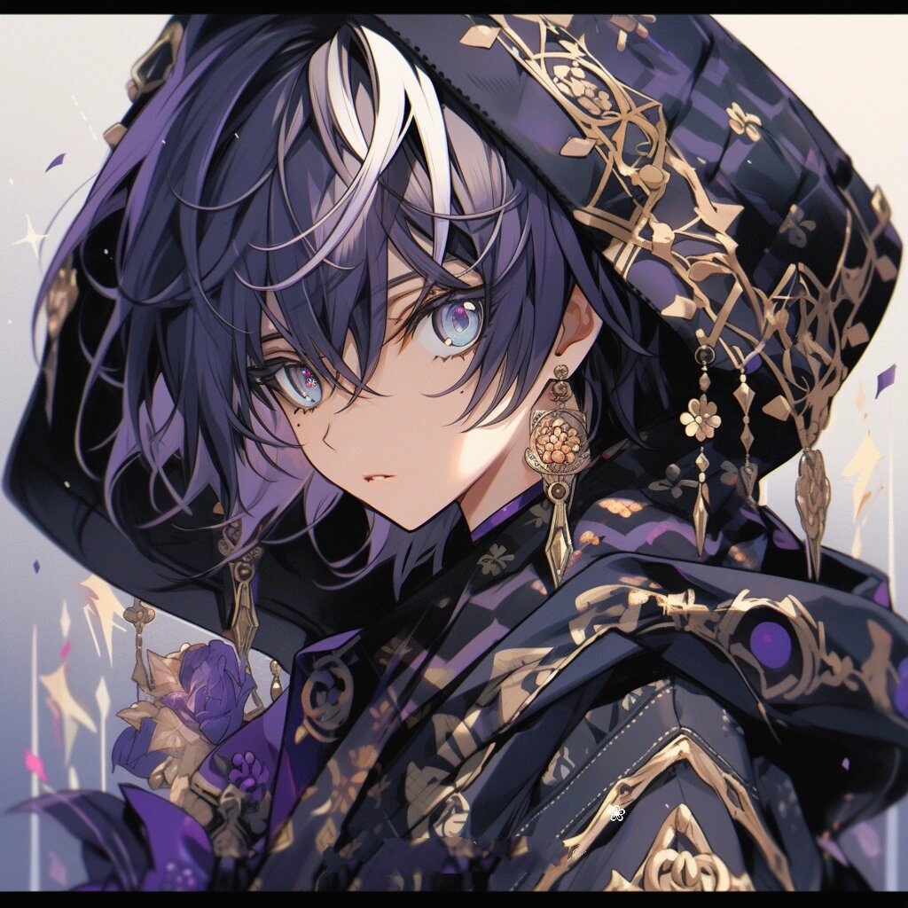 纡佩金紫|华丽高贵精致紫色系男生头像 好喜欢第一张的眼神!