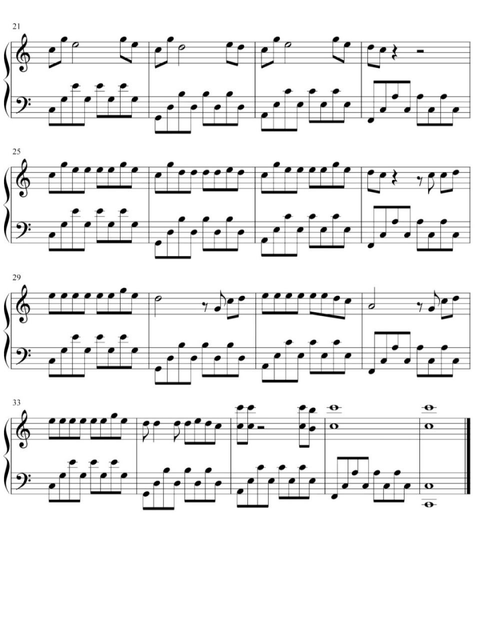 《微微》傅如乔~钢琴谱分享~ 非常好上手的谱子,大家都弹起来哦[亲吻]