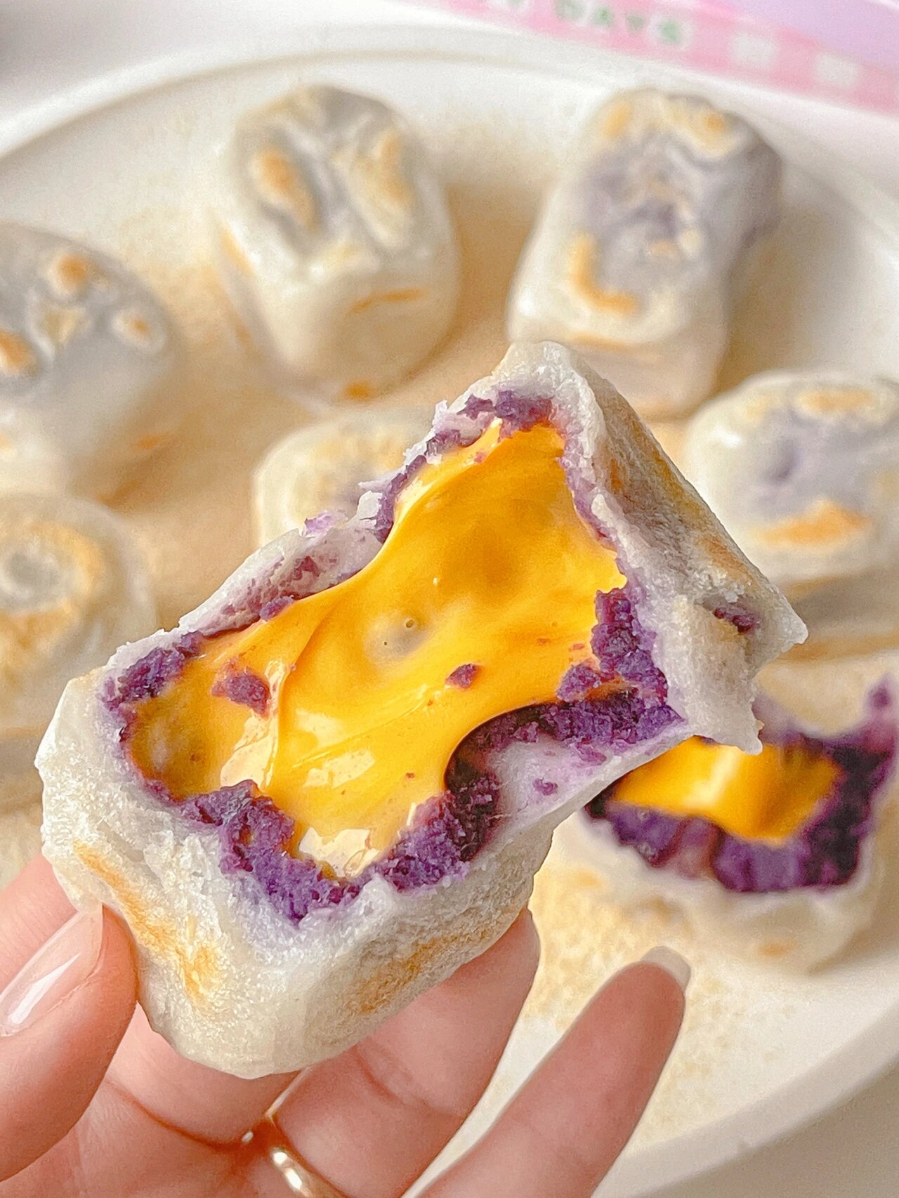 年夜饭甜品06会爆浆的芝士紫薯年糕6015免烤箱