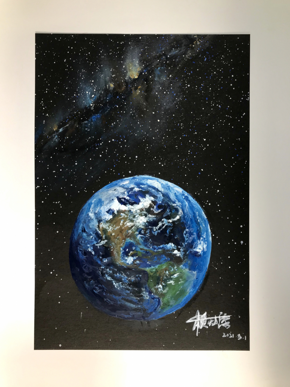 油画棒|地球怎么画好看|附步骤 地球,是太阳系中由内及外的第三颗行星