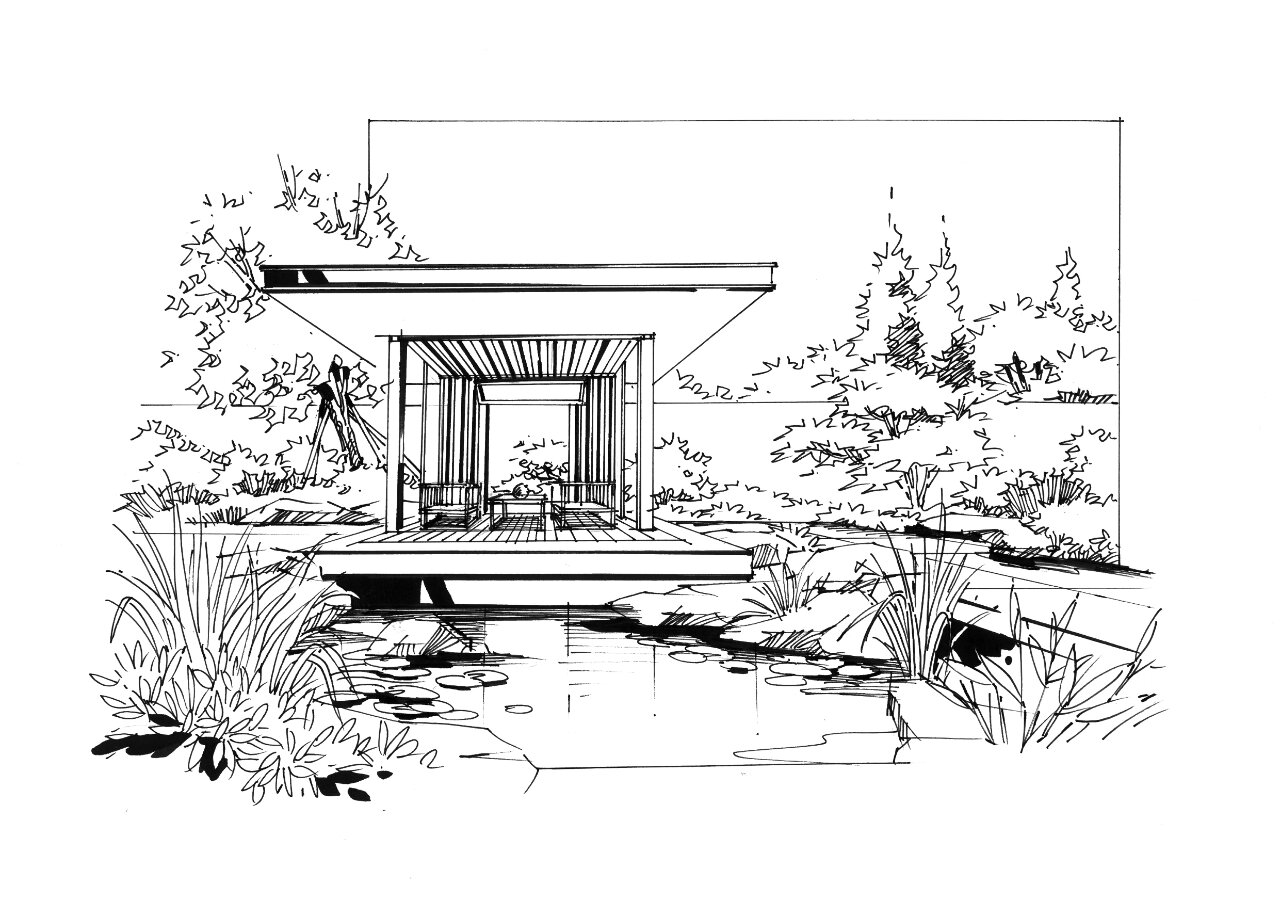 新中式庭院手绘分享(院子还是自己画的香)