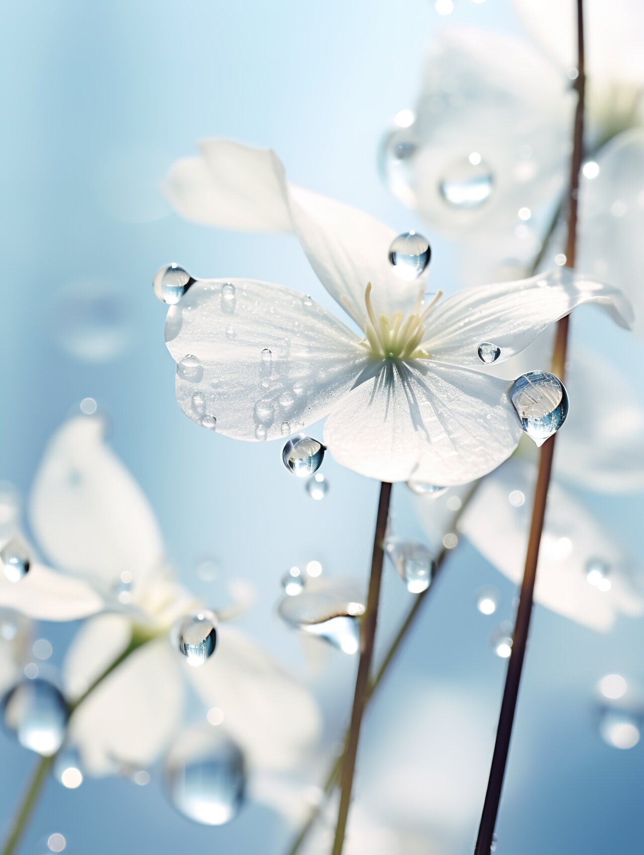 壁纸4 最美自然风光壁纸,雨滴下的鲜花