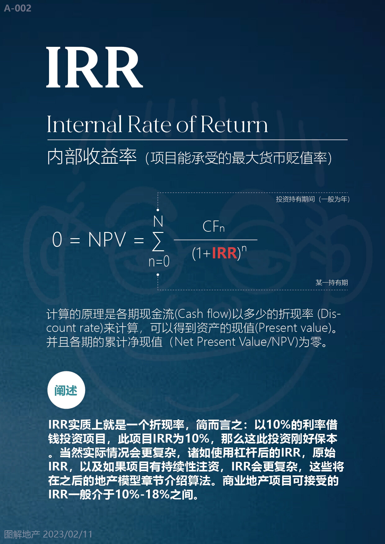 地产测算基石:irr(内部收益率)