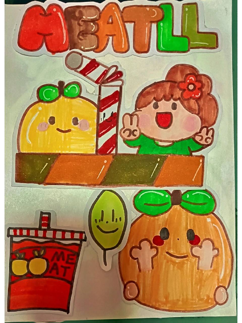 自制橙色的肉球贴纸!00 咱们就是说!