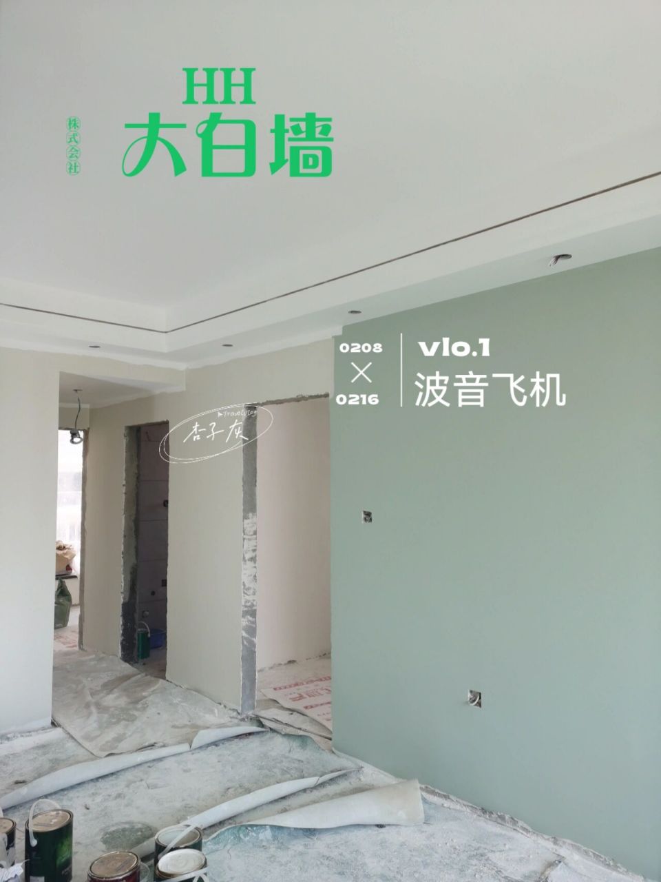 立邦杏子灰配波音飞机,无滤镜,自然光 波音飞机做背景墙,全屋通刷杏子