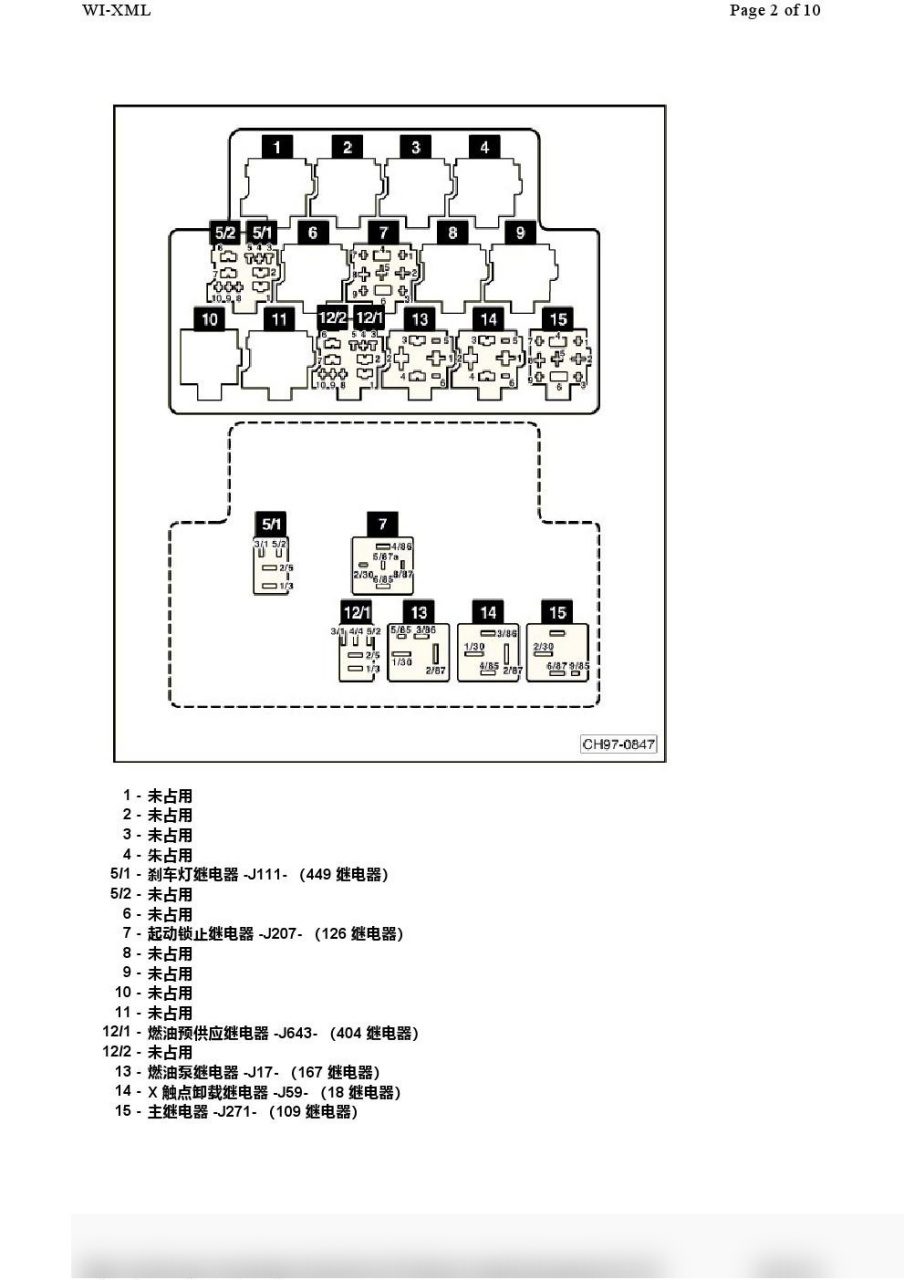 16年polo保险丝盒图解图片