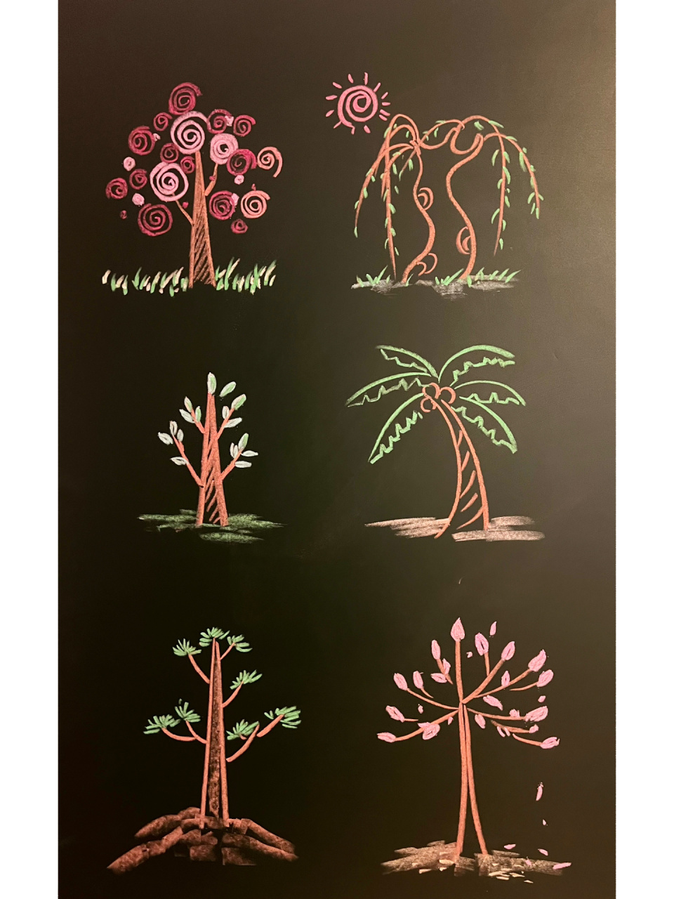 粉笔画一黑板报素材 简单的树(附教程)        有网友想要简单的内容