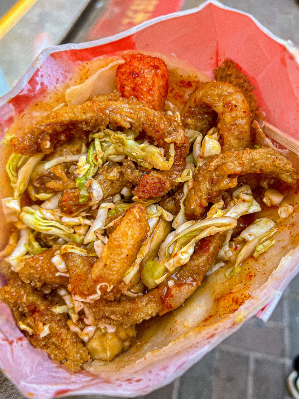 好吃的香酥鸡饼 #十八线小城很好吃# 香酥鸡柳9477现烤薄饼01