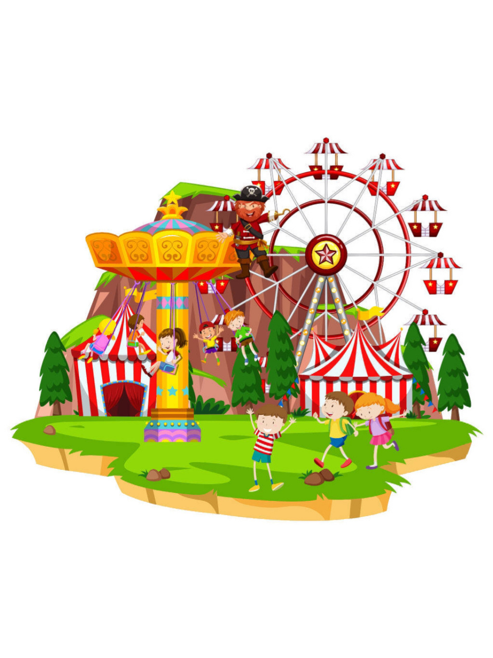 一直都没有看到关于游乐场的插画吧~ 今天这一波游乐场插画素材真的美