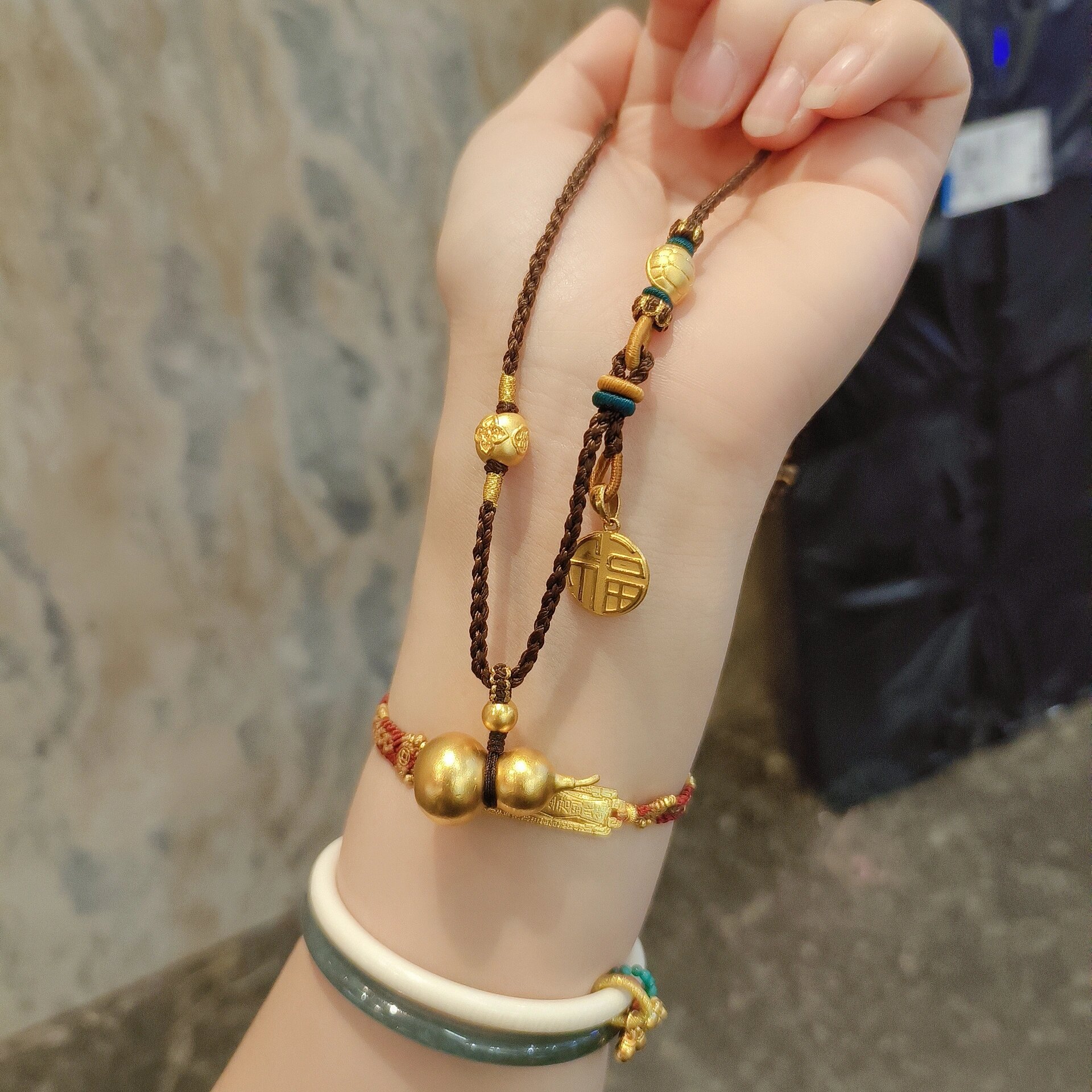 黄金葫芦吊坠编绳