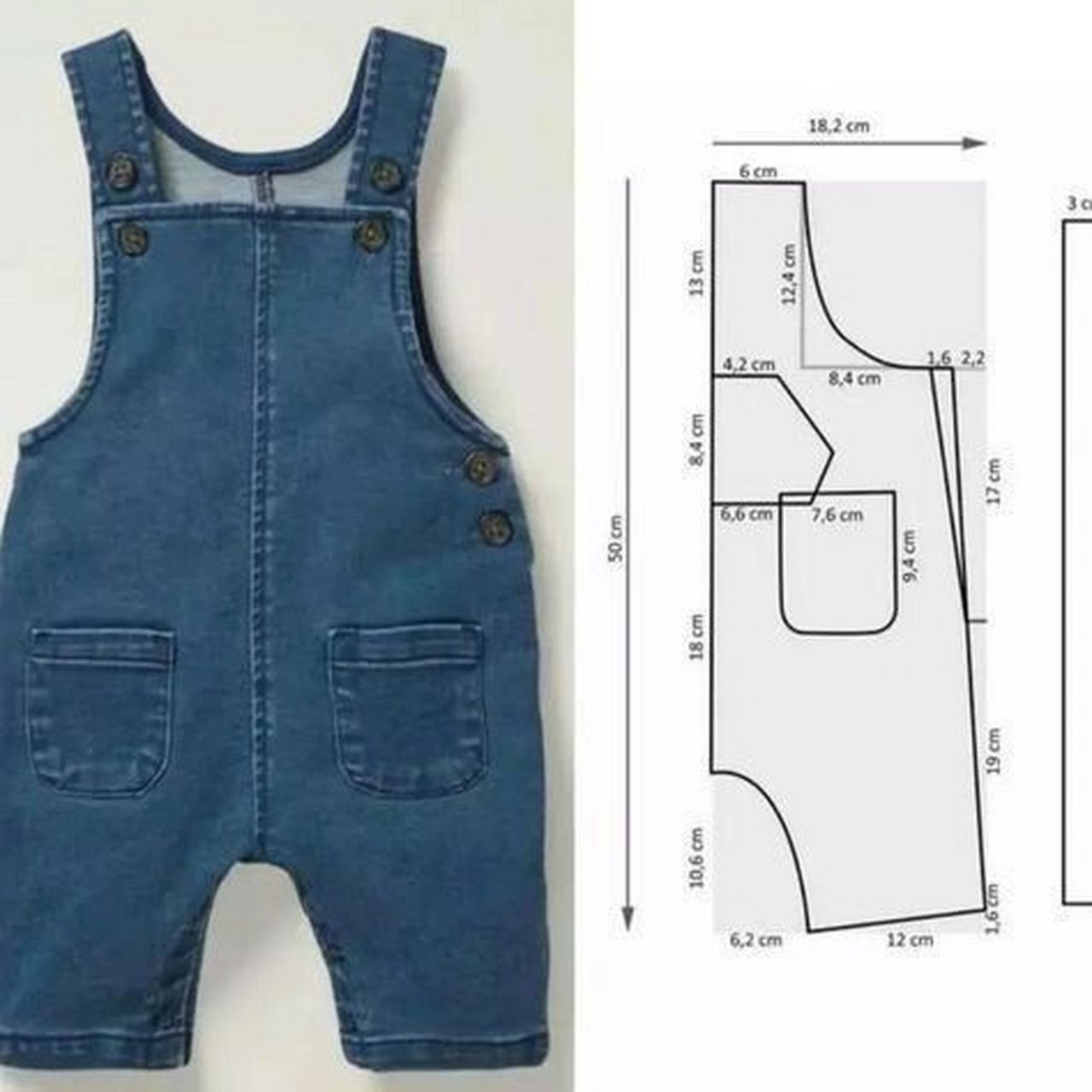 8款儿童背带裤裁剪图纸