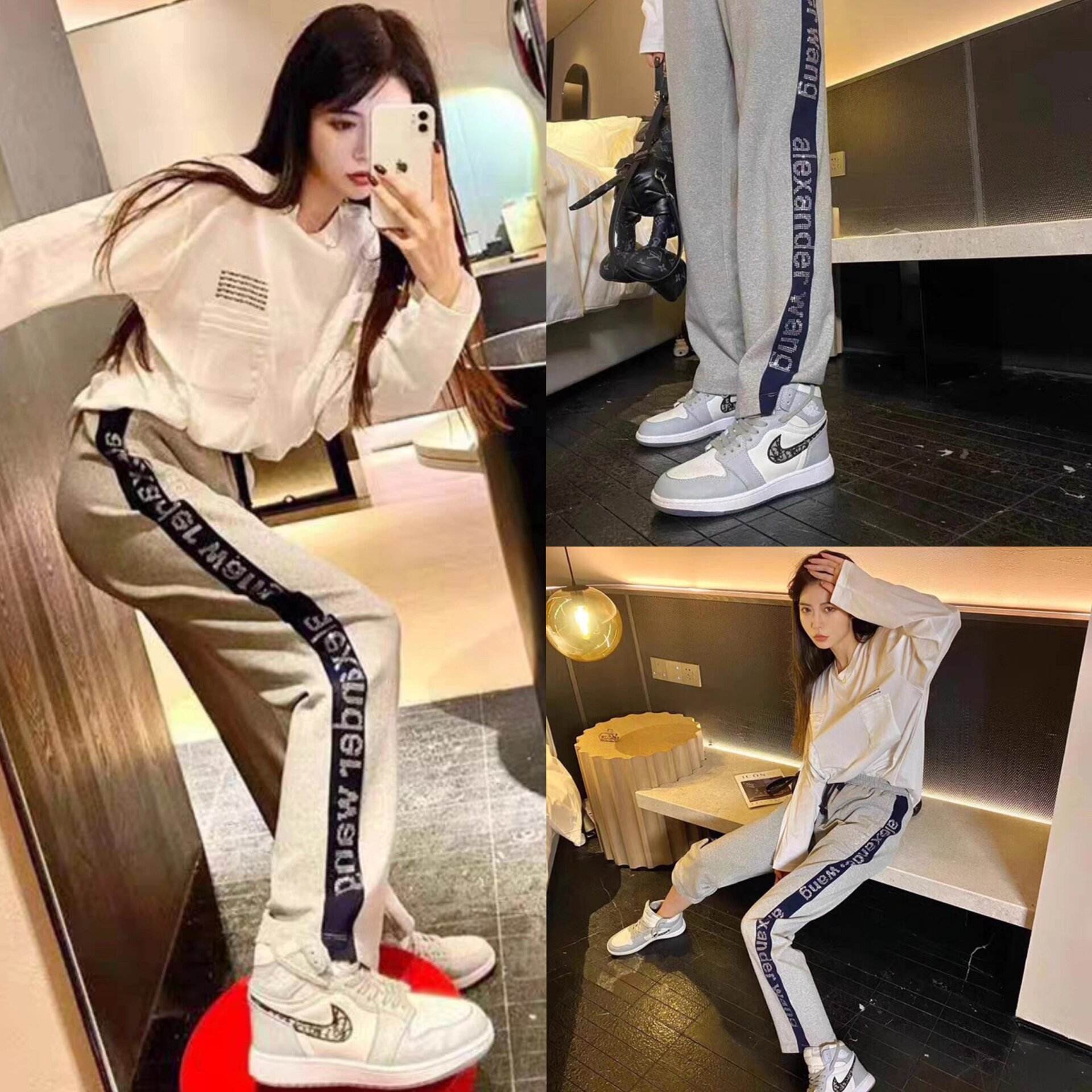 nike与dior联名运动鞋上身穿搭 95nike x dior 的联名 logo 当时