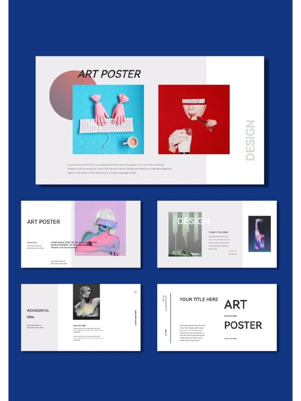 92高级感配色ppt模板丨艺术海报【205】 96共15页,图文均可编辑