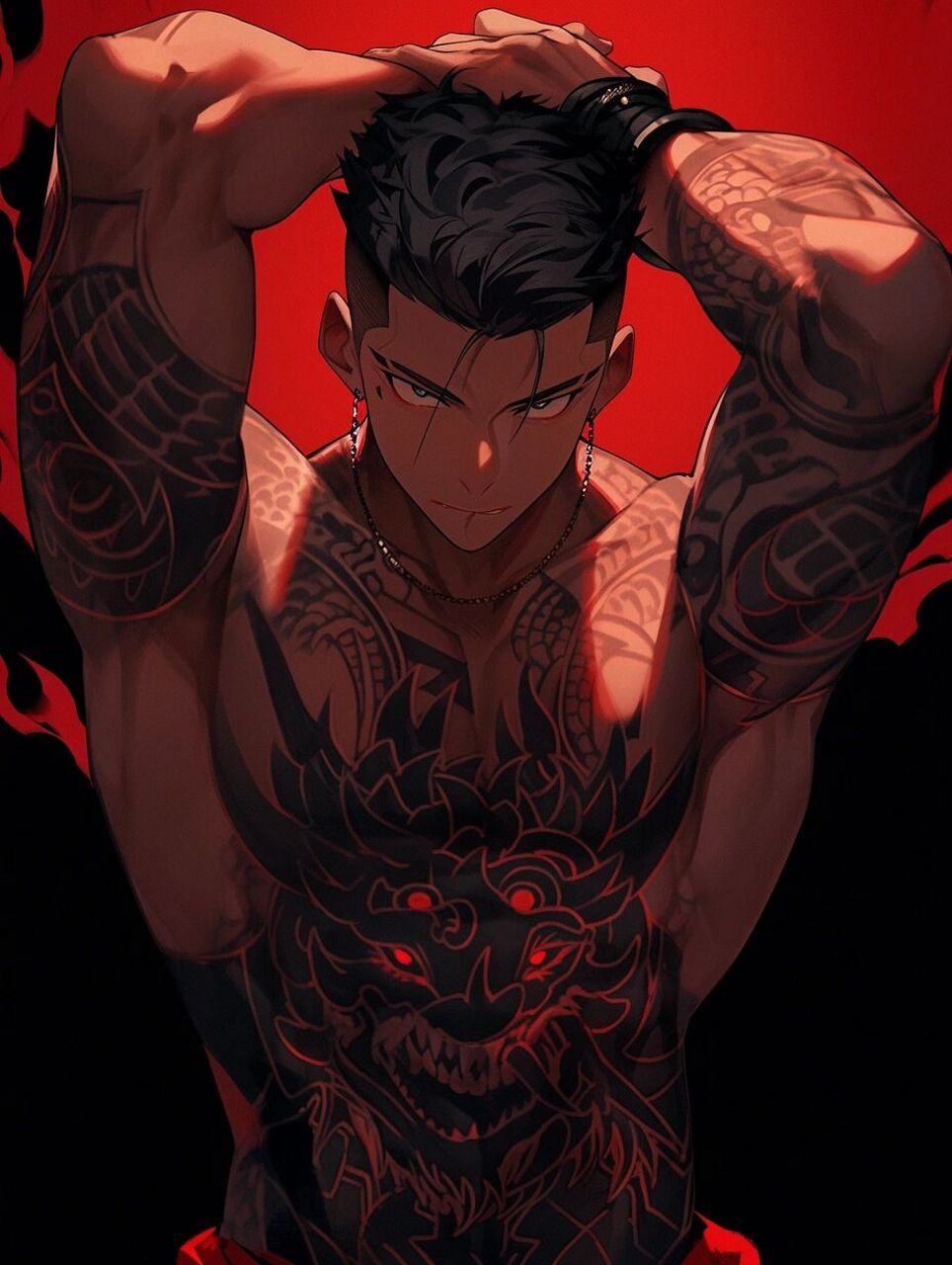 红黑风格,纹身肌肉猛男,第三期