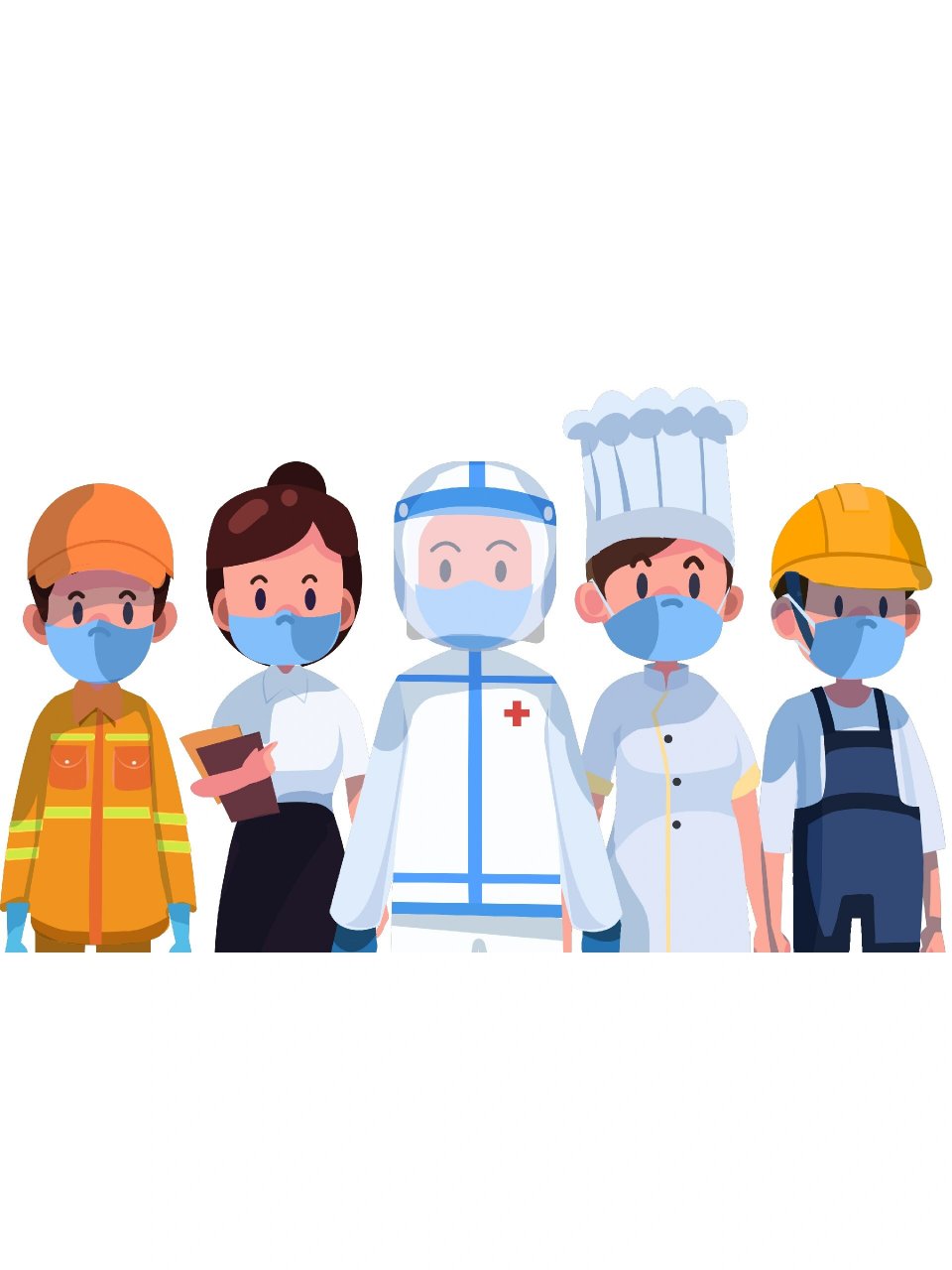 手绘人物‖五一劳动节各职业群像插画图② 91919191 医生