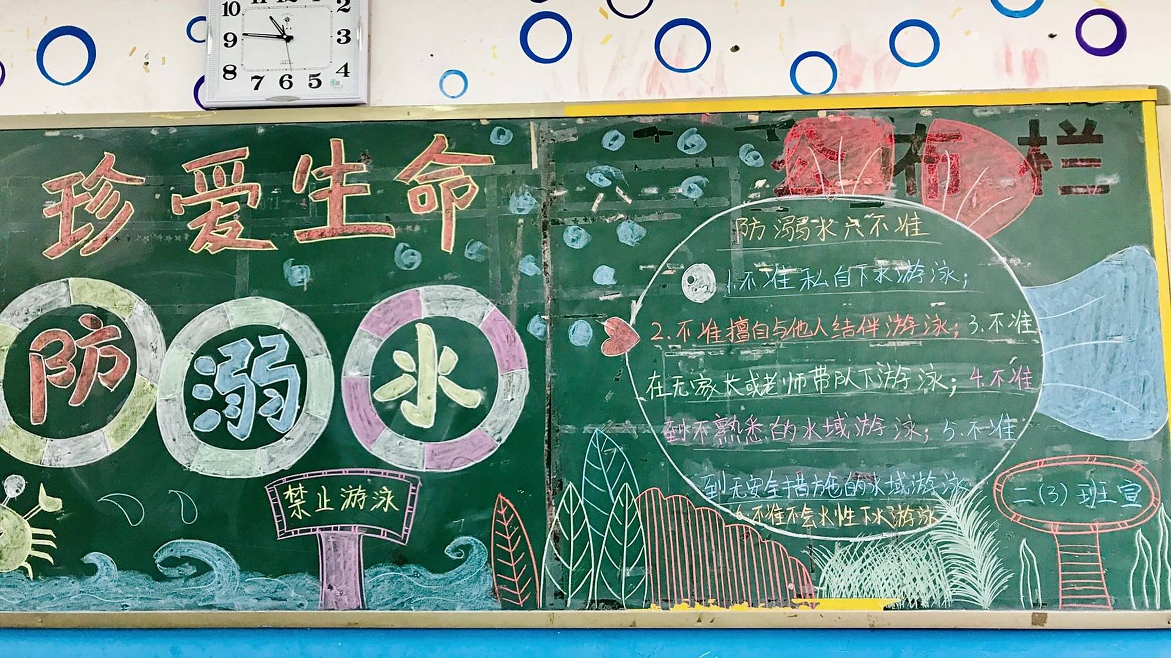 防溺水黑板报 珍爱生命,预防溺水