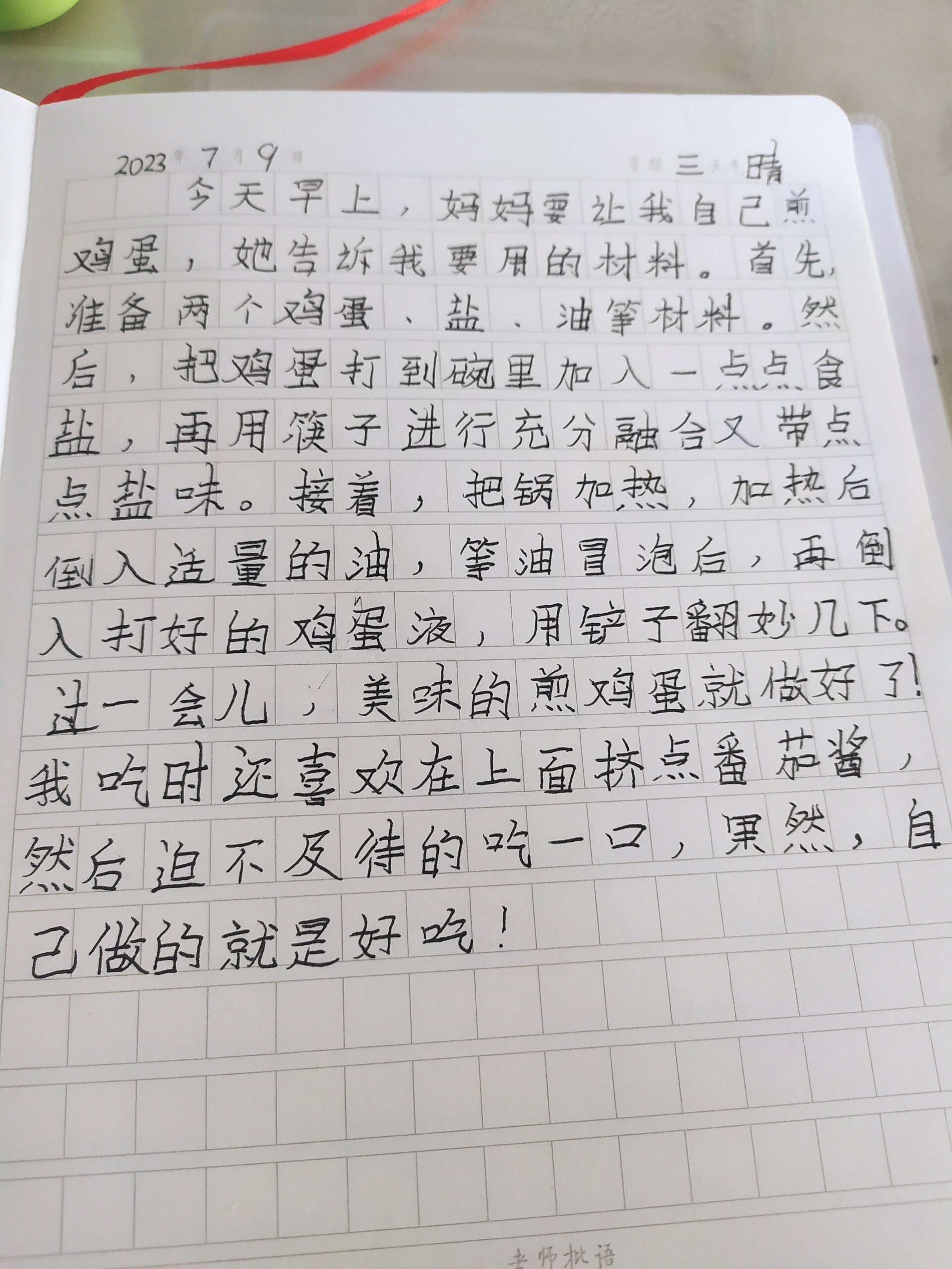 优秀日记100字暑假图片