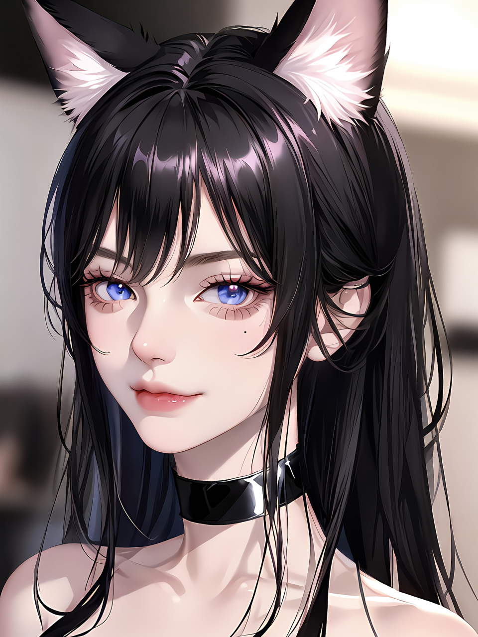 猫女第一期,蓝瞳黑发猫女 我很期待有人能cos一下这个妆容,每张图都很