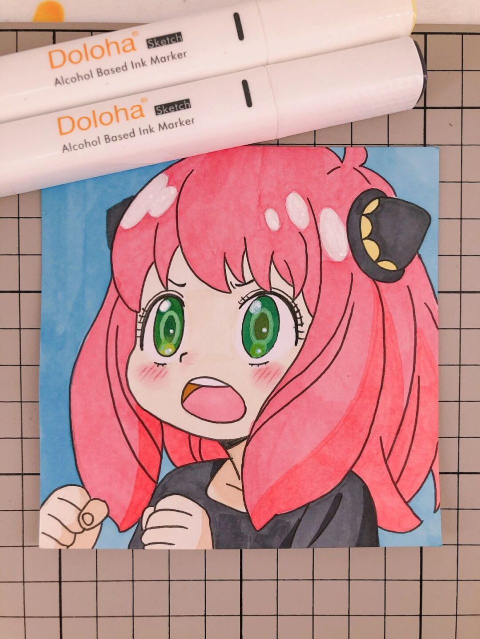 第271幅|阿尼亚卡通画,马克笔手绘,附步骤图 马克笔:多乐绘128色#多乐