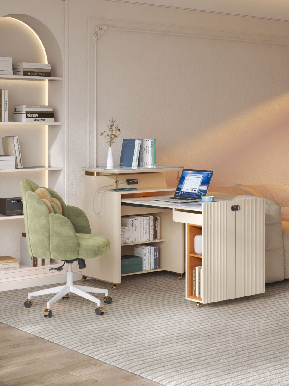 小户型可移动书桌,打造舒适的家居空间 真的很省空间呀,桌子折叠伸缩