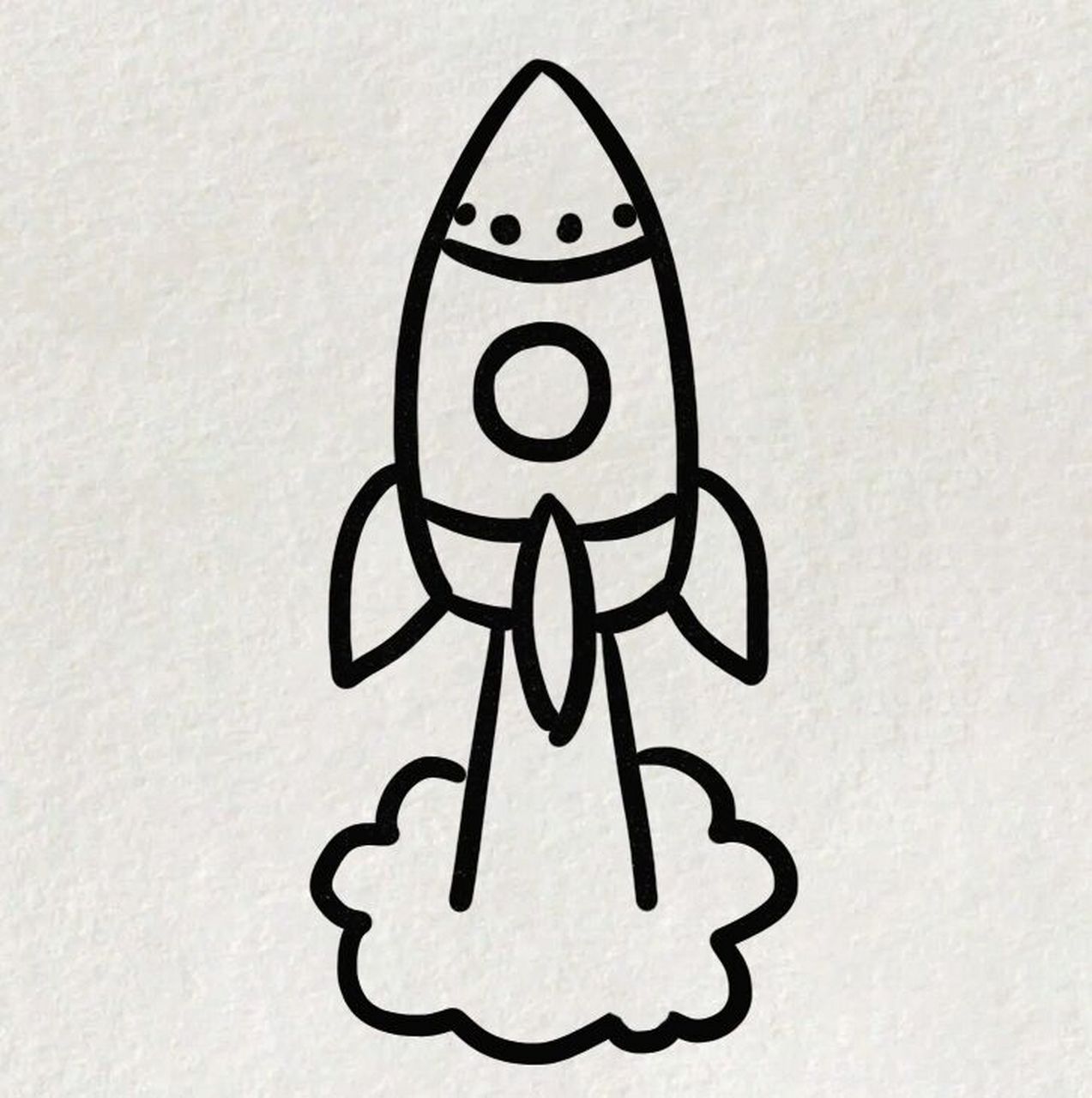 火箭简笔画简单画法图片