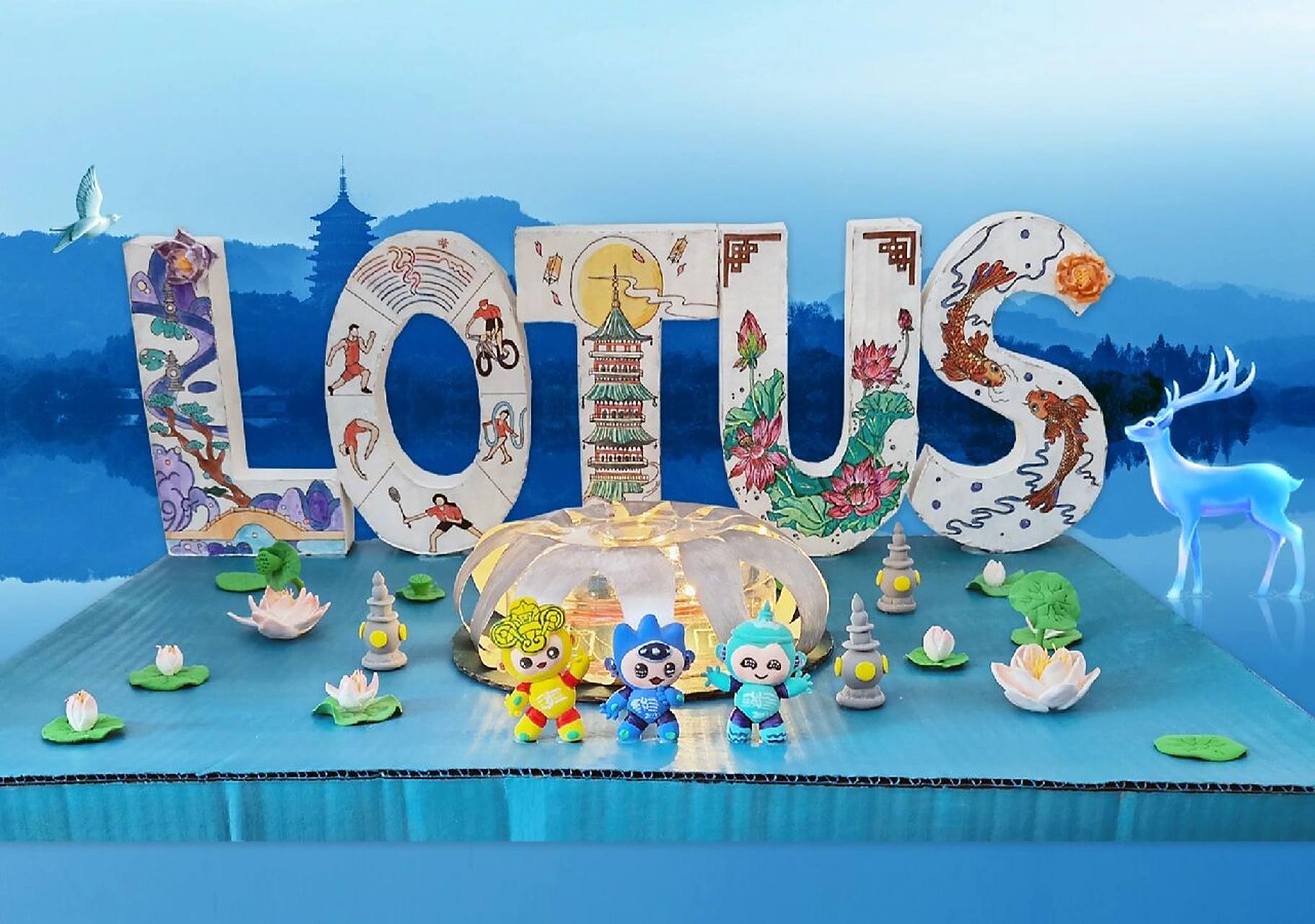 分享一下学校这次亚运会英语单词设计的手工