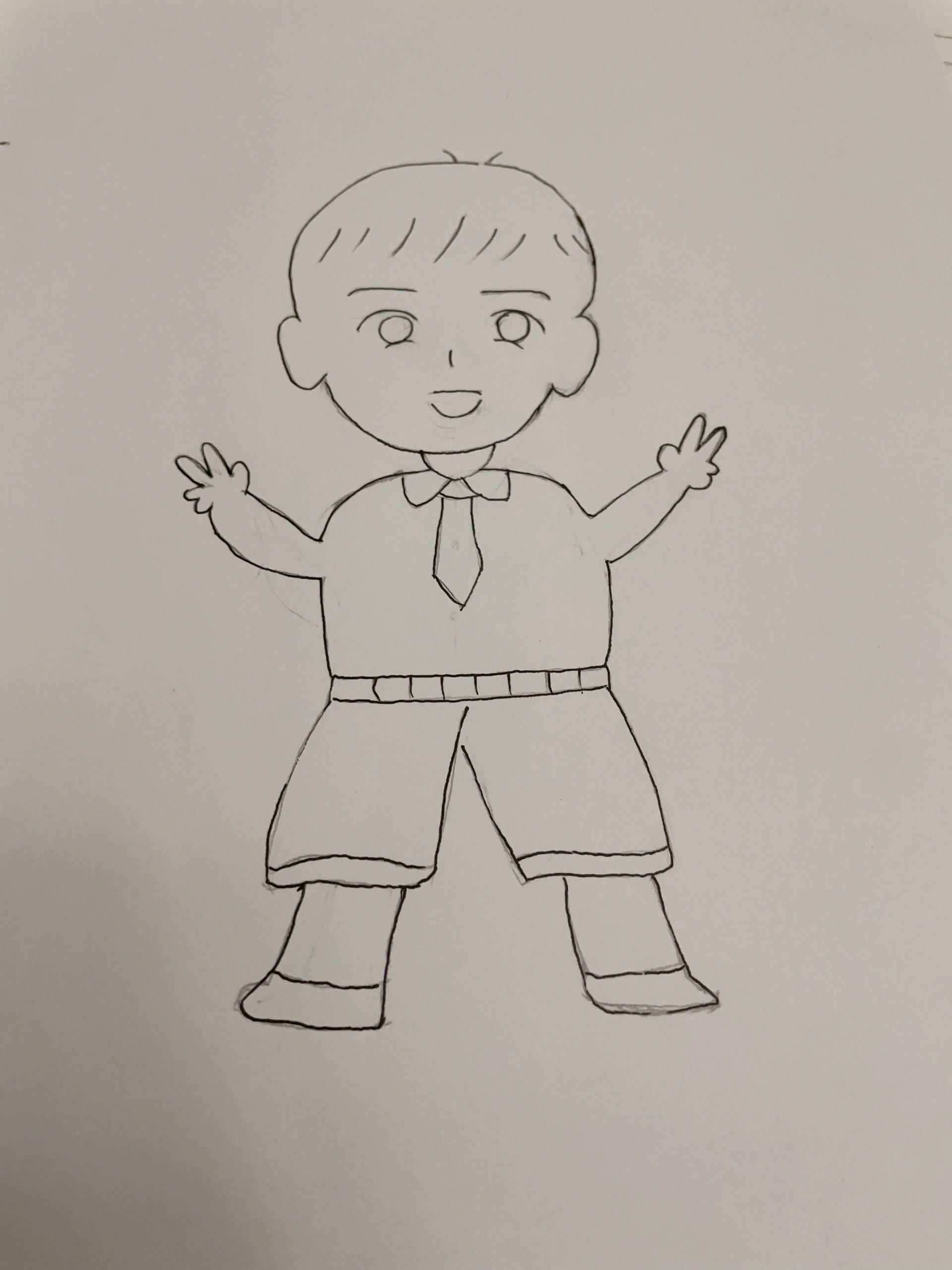 幼儿园小男孩自画像简笔画