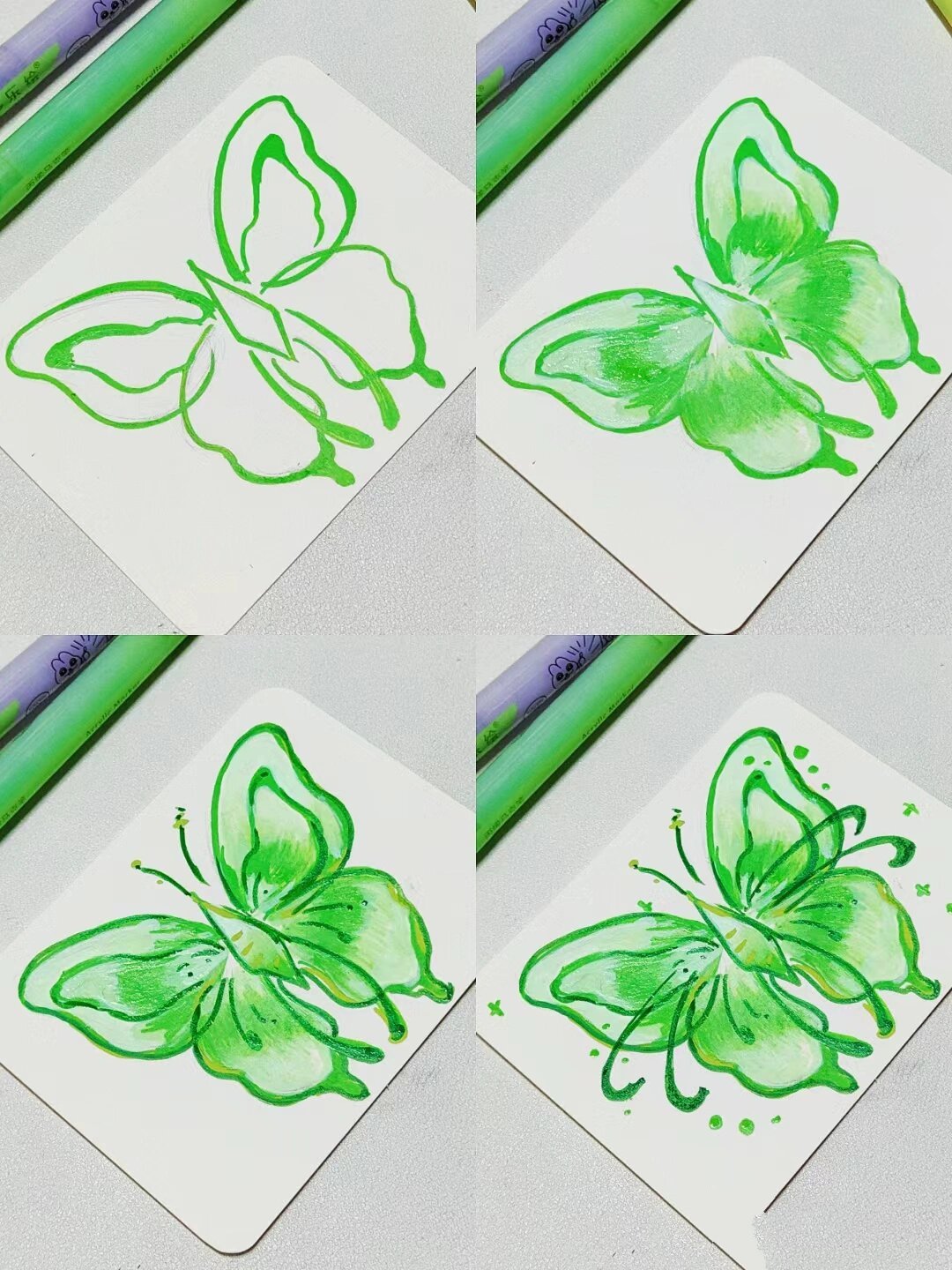 一分钟画蝴蝶教程来了