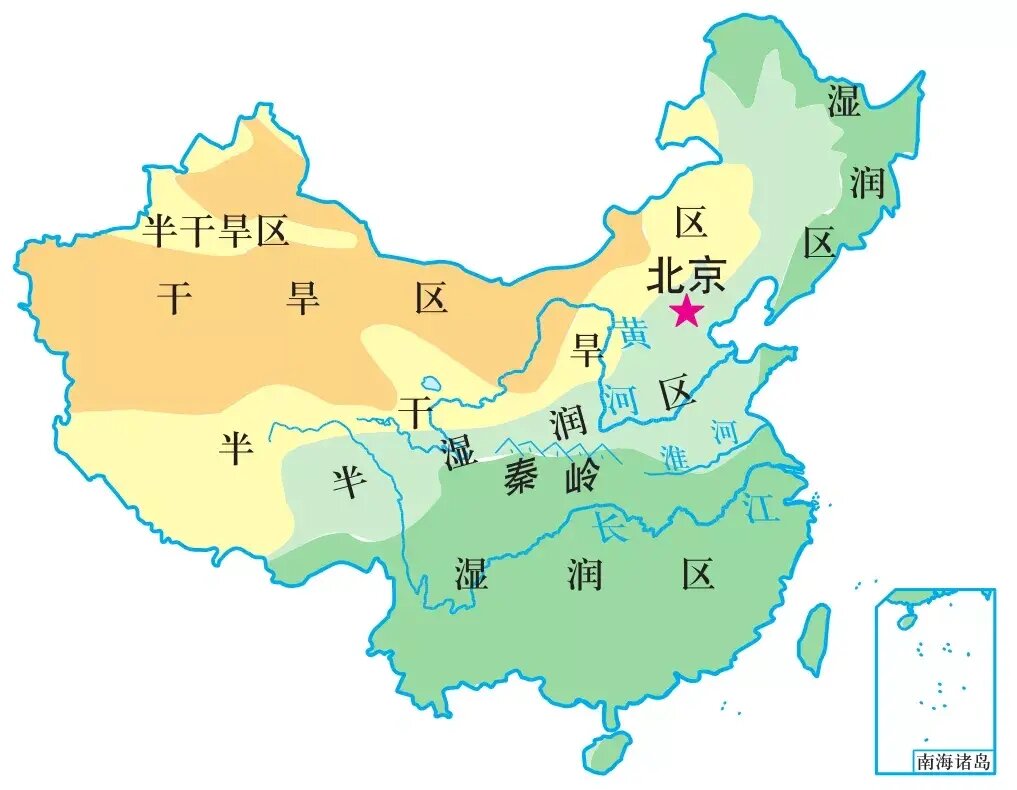 中国干湿地区图