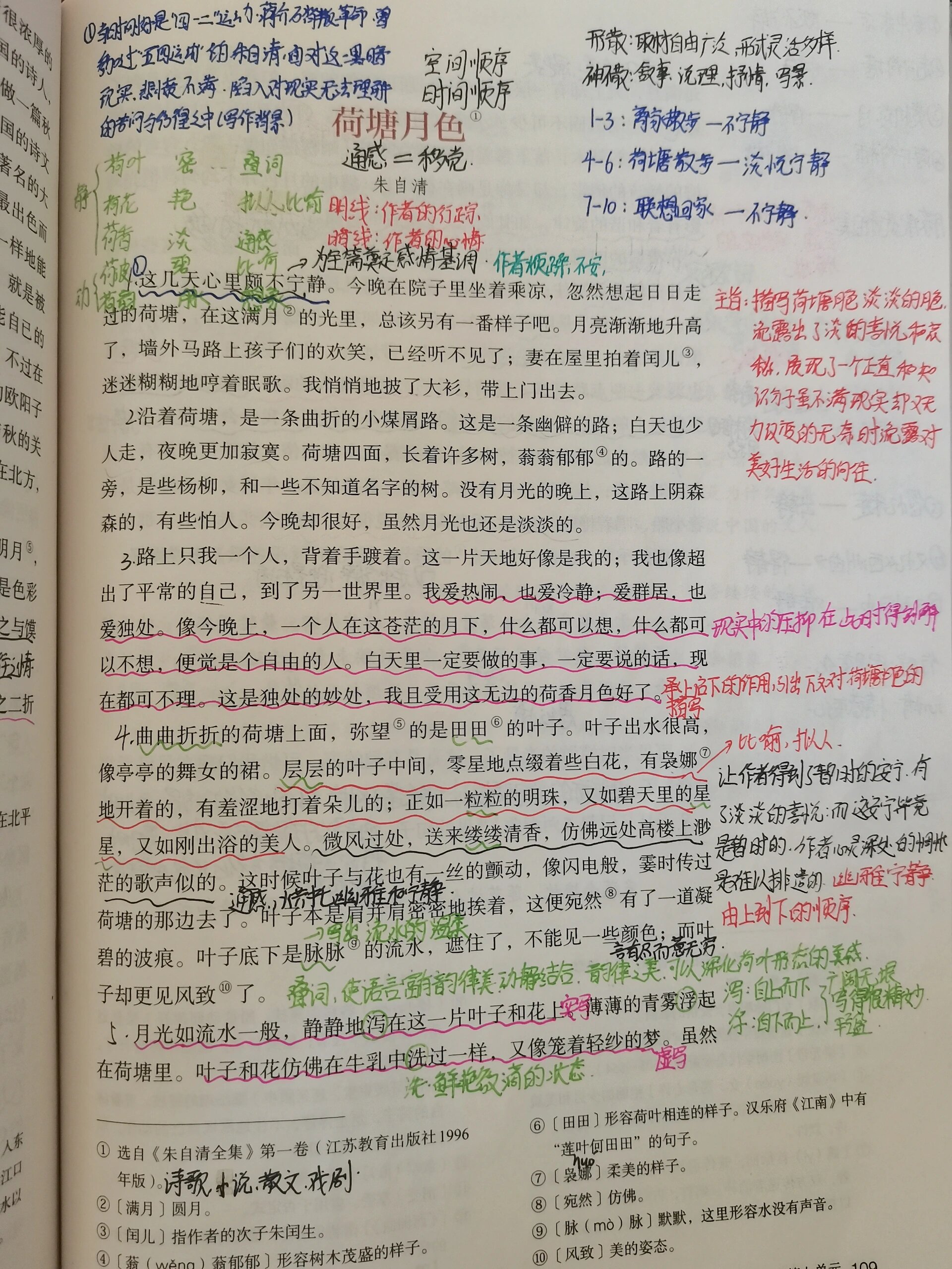 高一语文《荷塘月色》笔记.