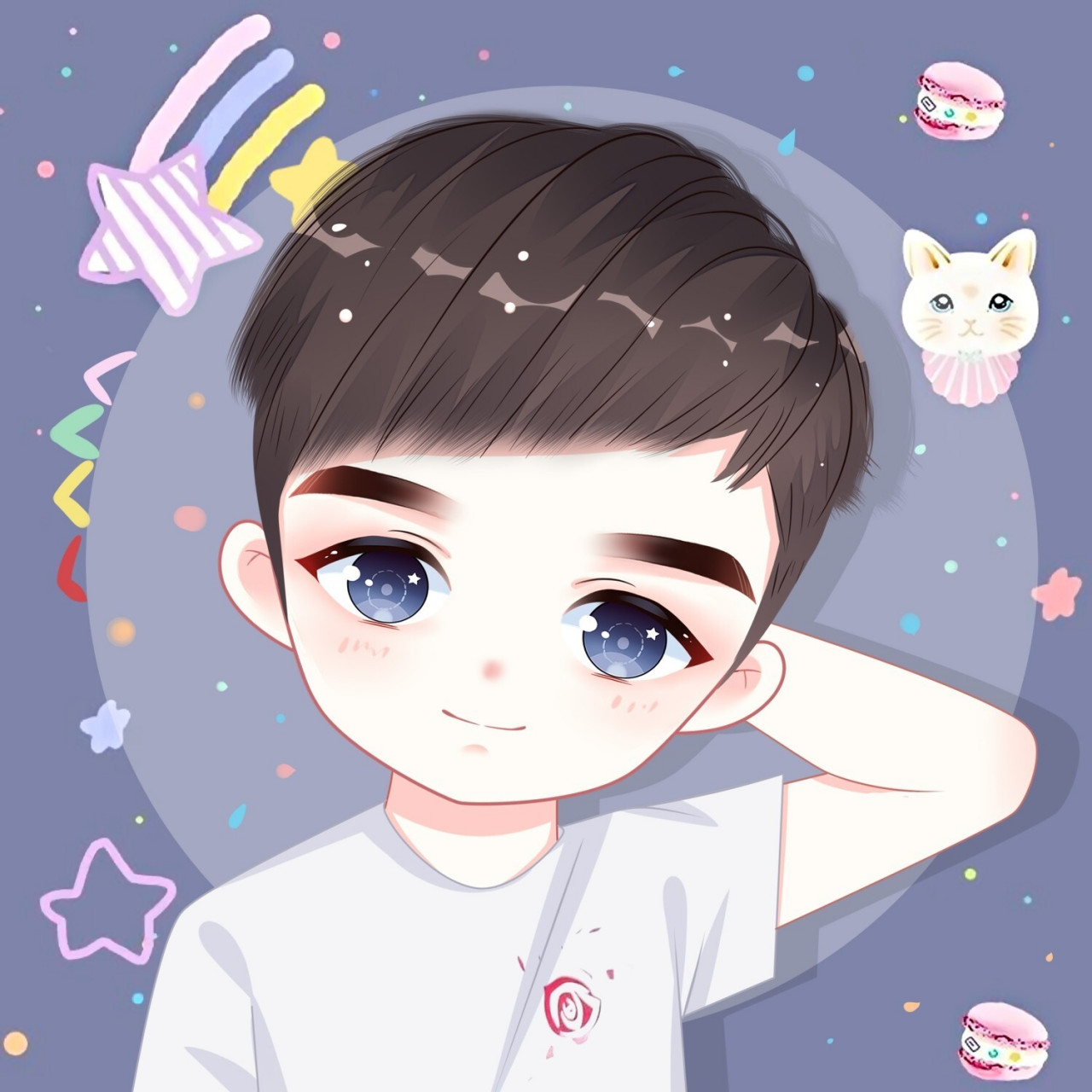 11男生卡通手绘头像,换上让你更阳光帅气哦 96阳光帅气的卡通男生