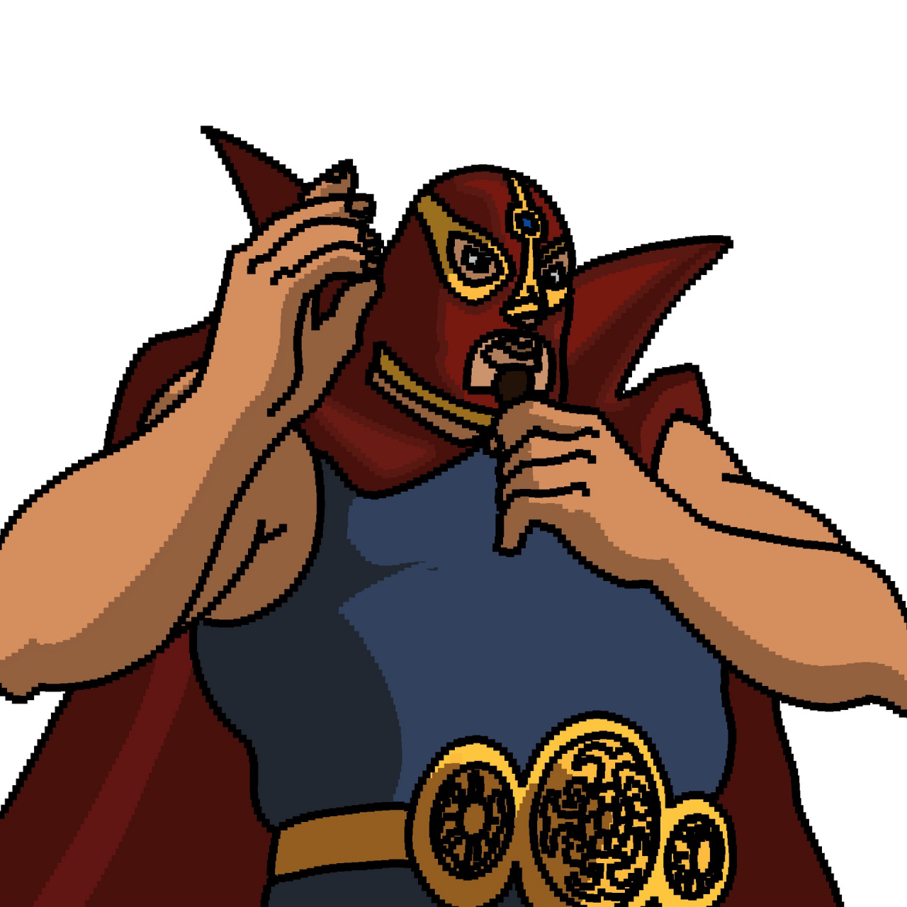 牛战士从不摘下他的面具