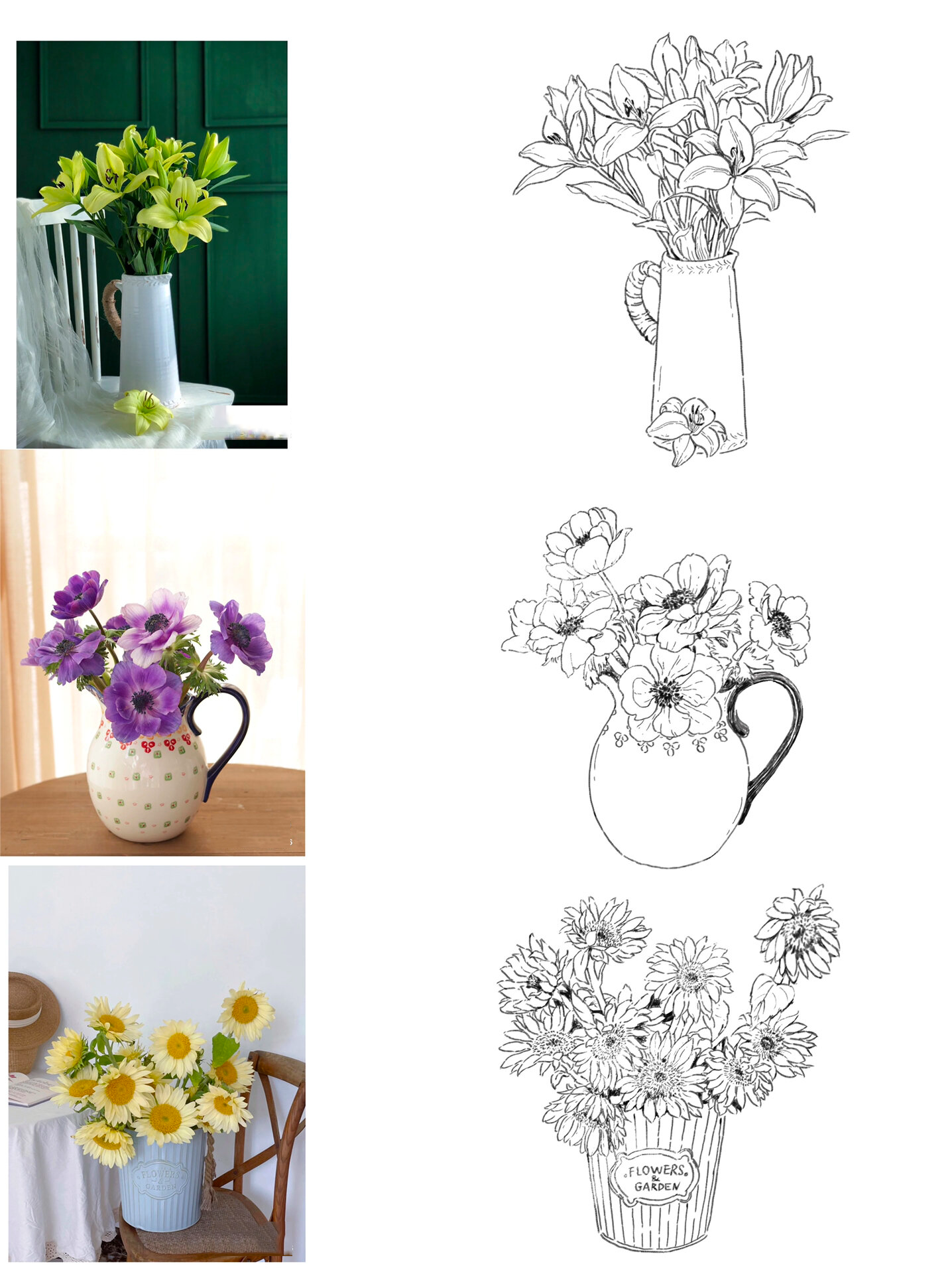 静物花卉花瓶速写2/100线稿.@可可小书屋的动态