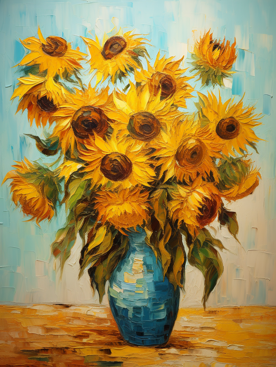 油画 梵高向日葵 展示 从温暖治愈中找灵感梵高的向日葵 愿所有美好都