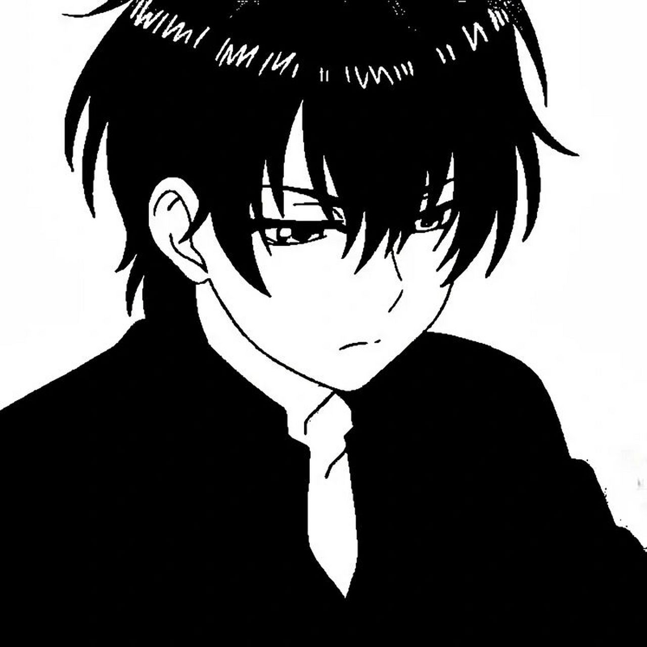 黑白动漫男生头像 "现实,比你想象中残酷百倍,所以坚强起来.