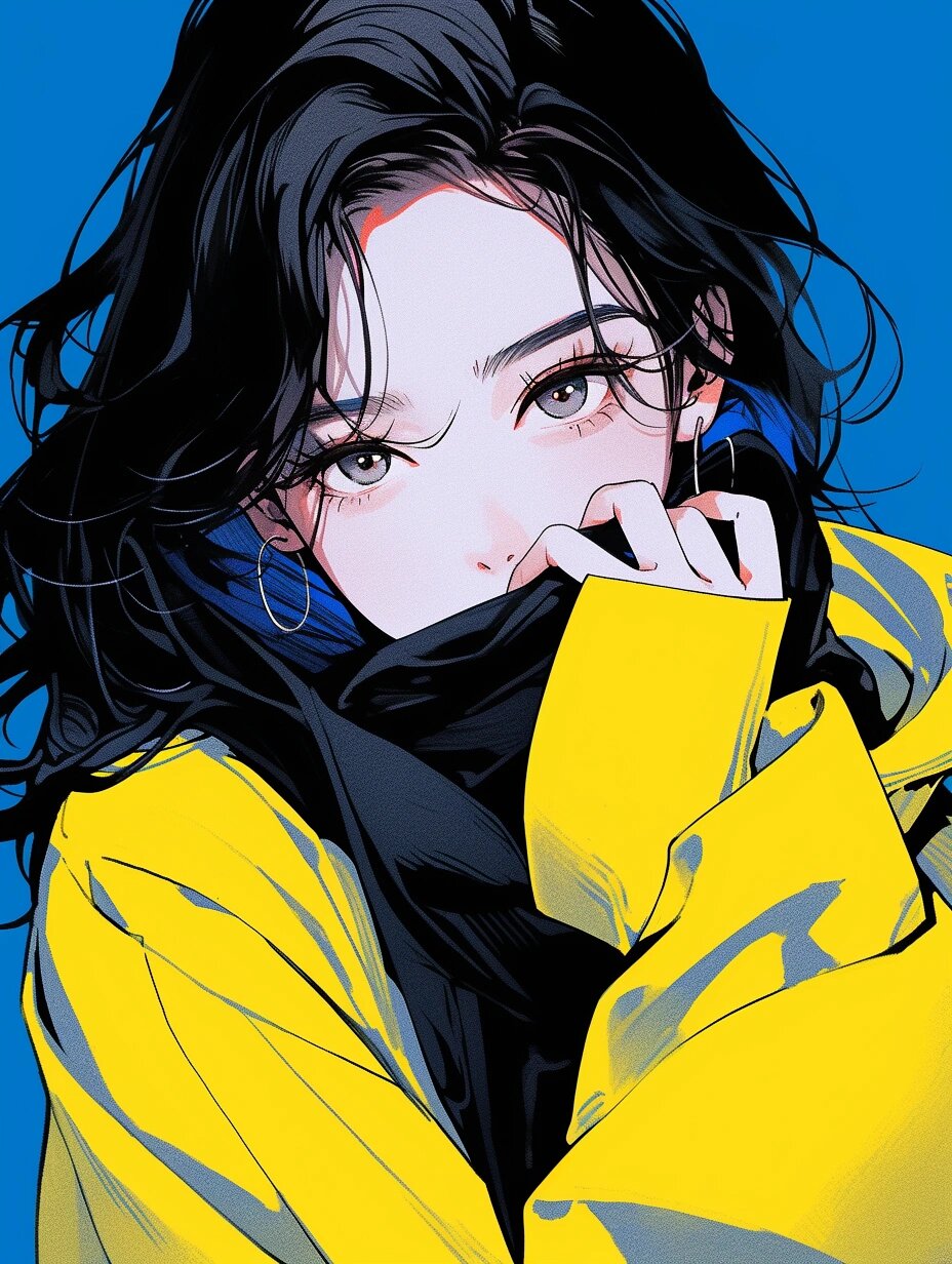 黄色系 | 长发女生头像 撞色系列又来啦