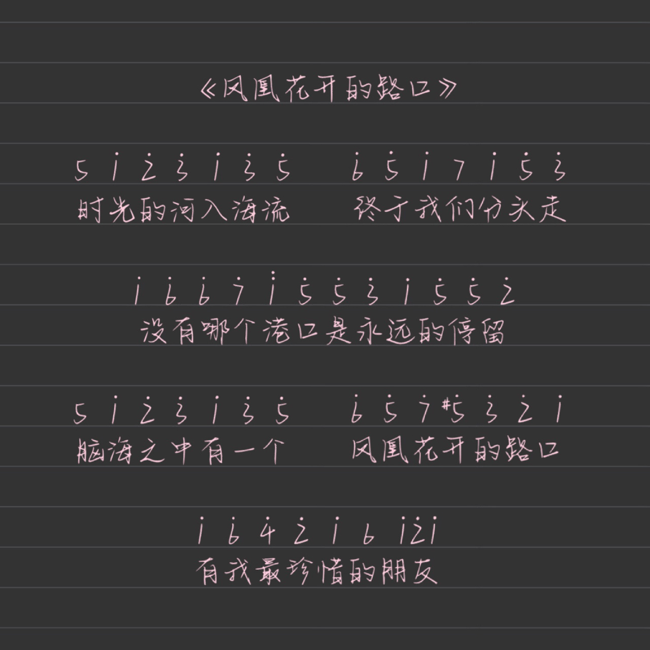 《凤凰花开的路口》钢琴拇指琴琴谱99