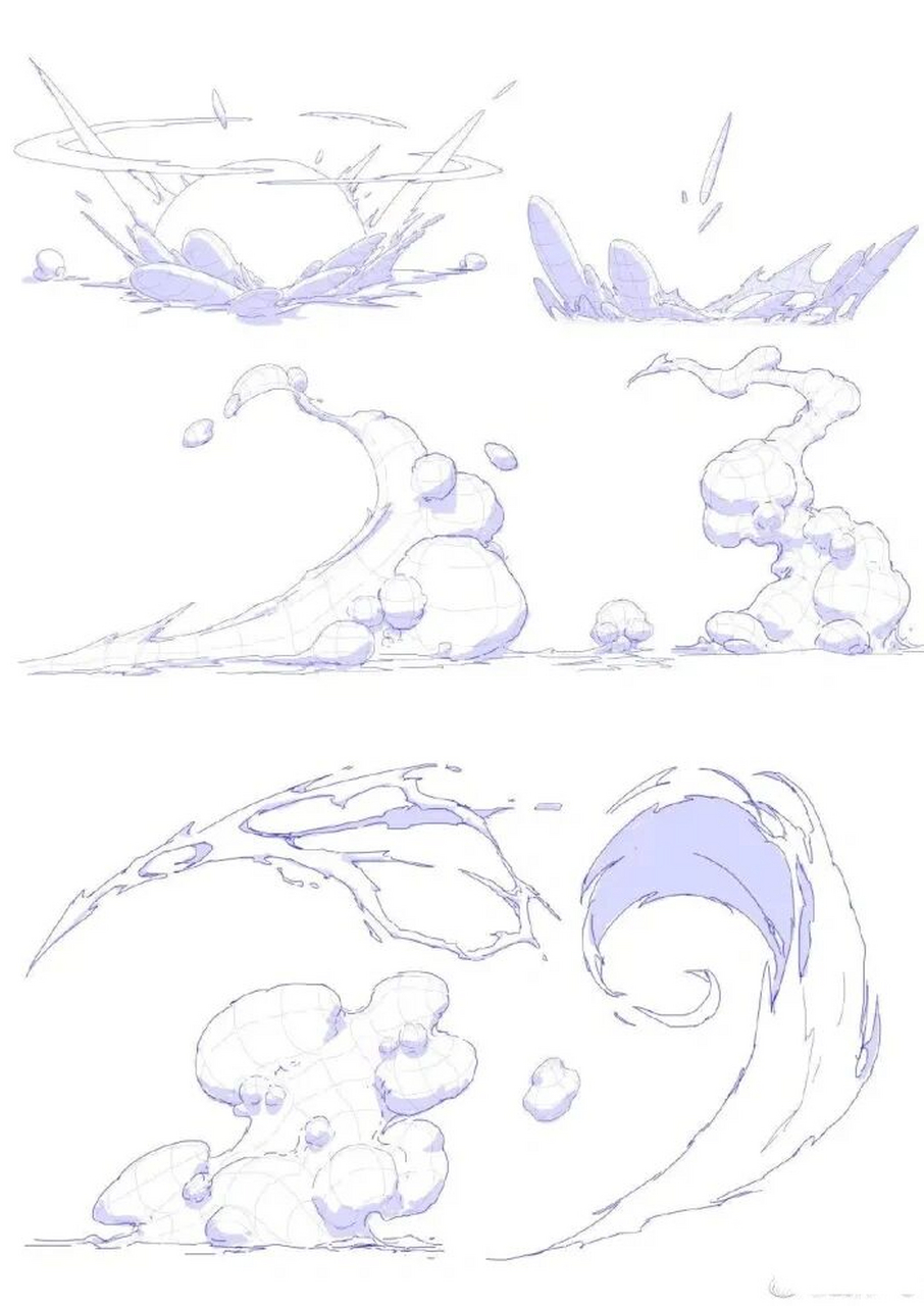 分享一波水的画法 二次元水的画法