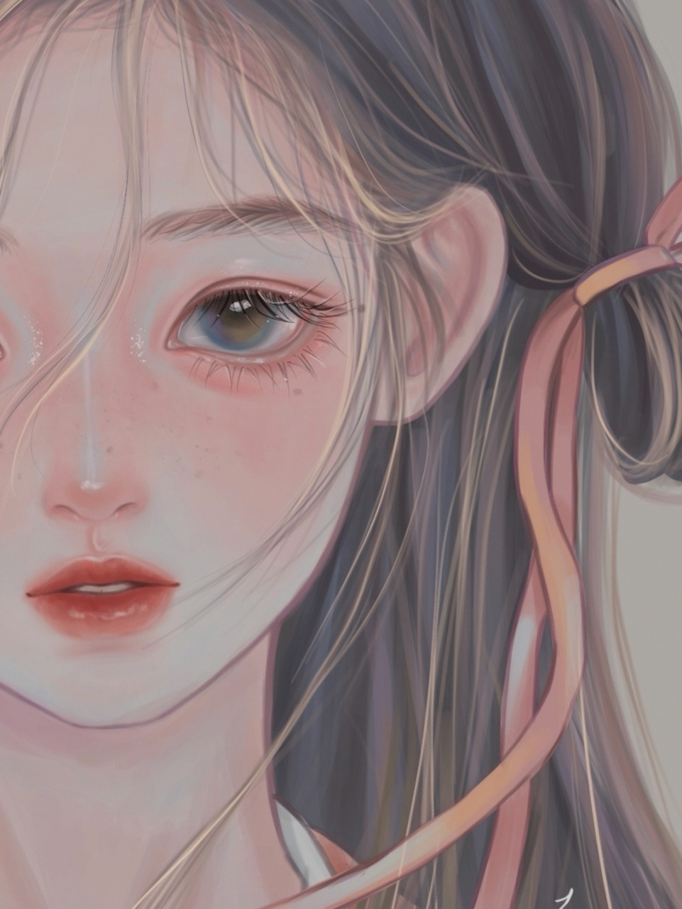 手绘头像 古风少女 古装 插画 这张豆蔻少女真的画了超久 超久 临摹