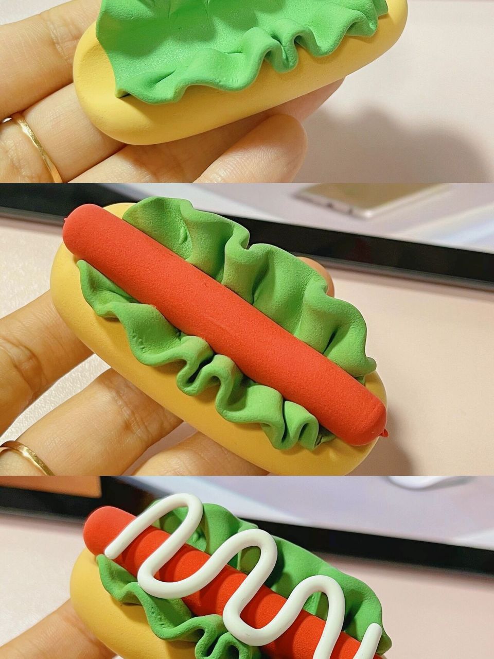 材料:超轻粘土 近期食物系列出了好多 这次尝试了相框合集形式呀 炸鸡