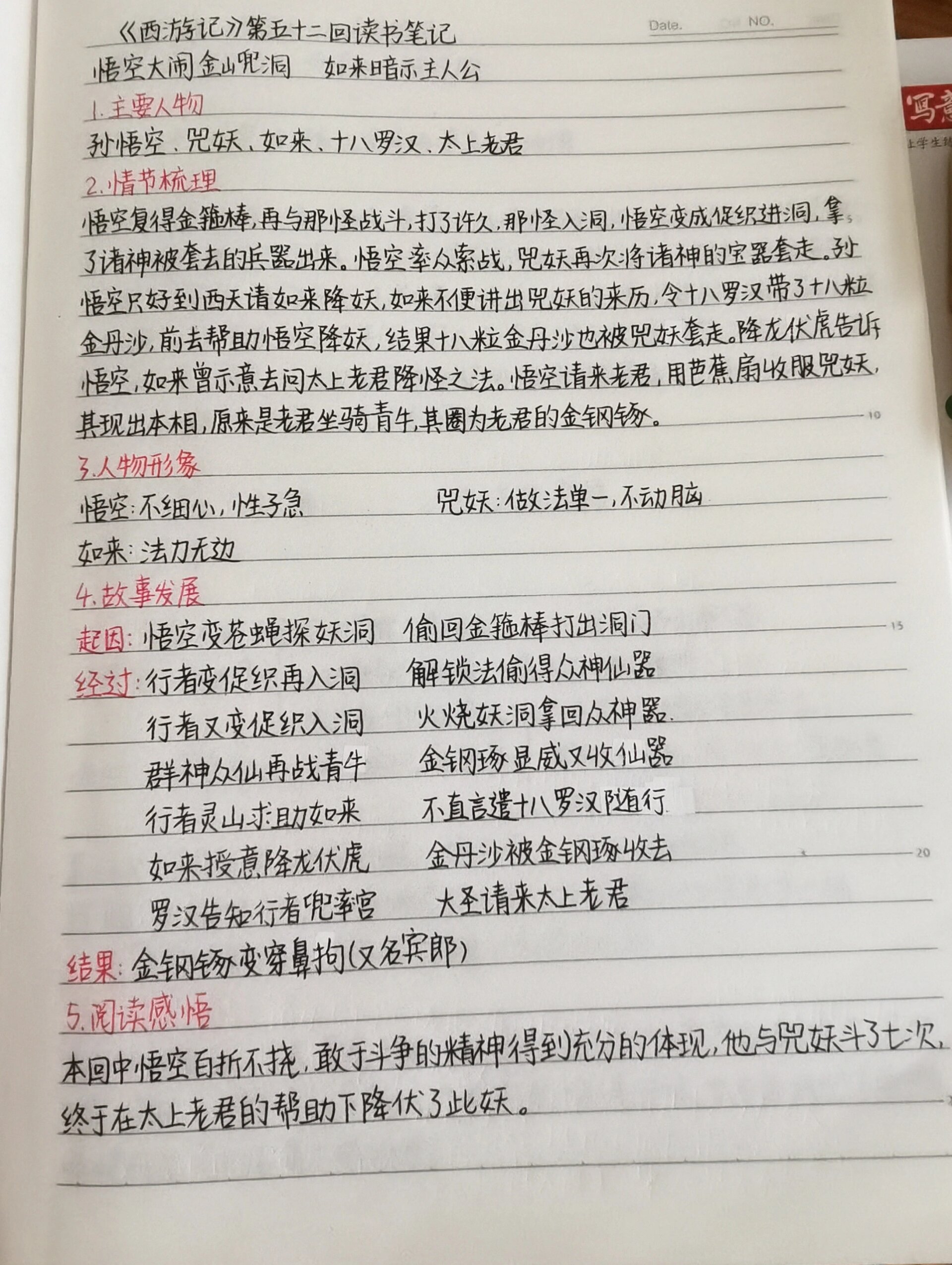 西游记整理笔记图片