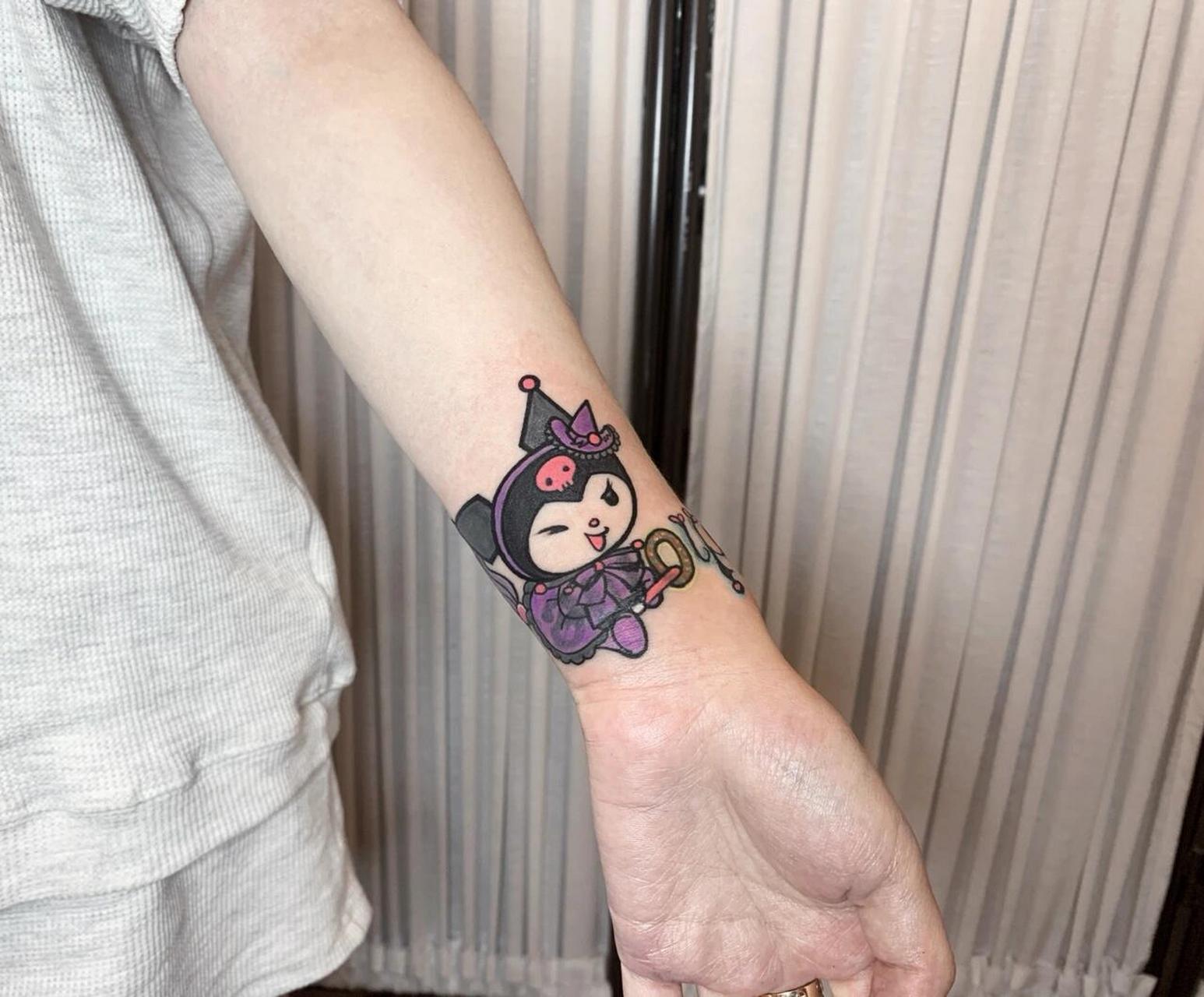 库洛米纹身 小姐姐的旧纹身 遮盖修改的图案选择了自己的喜欢的卡通