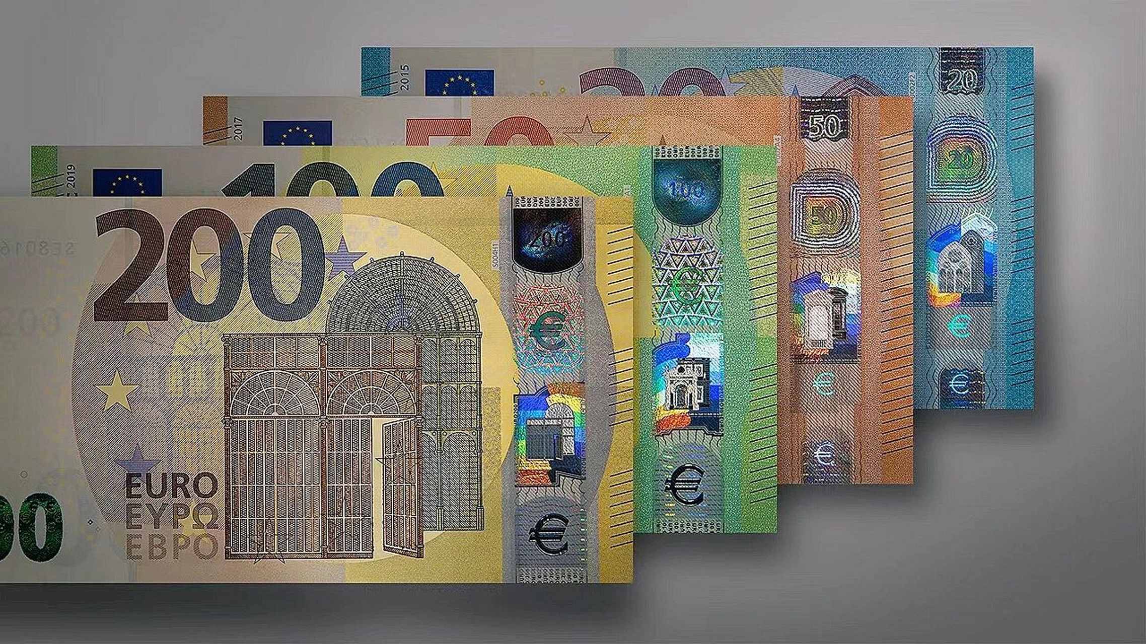 欧元96的票面真的很精美,喜欢上面的建筑  欧罗巴 (europa)序列欧元