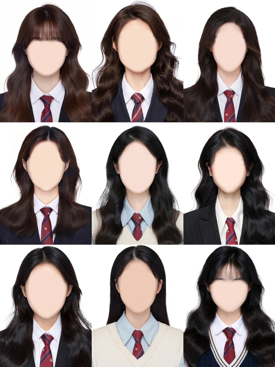 81款完美证件照职业装学院风换脸ps模板合辑 职业装证件照学院风艺考