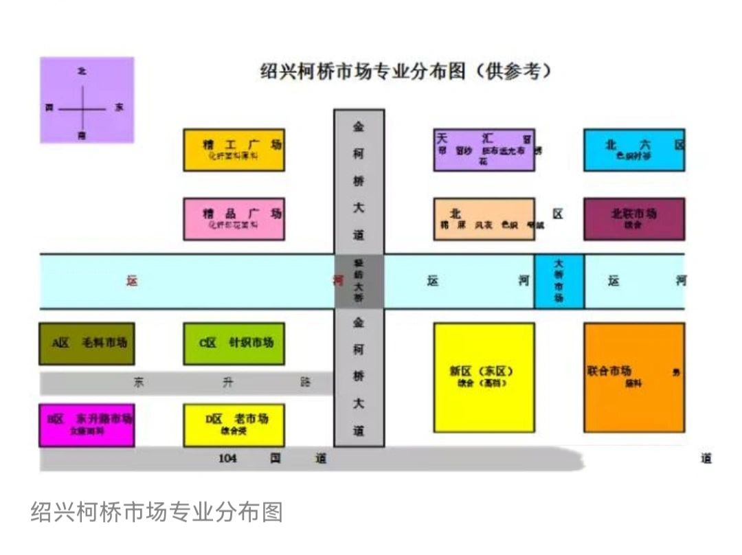 柯桥轻纺城所有区域详细分布图文